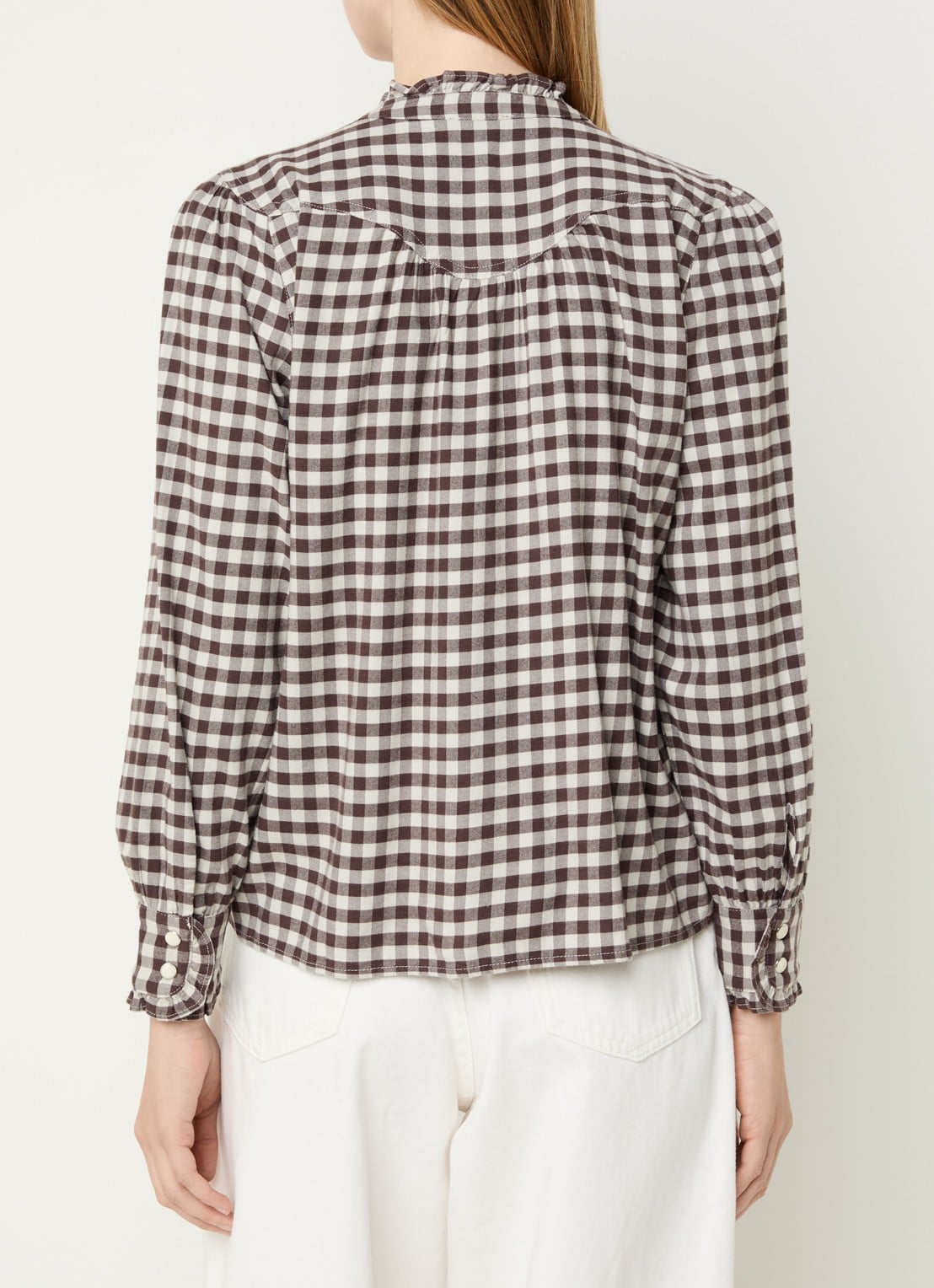 Rails Alanna blouse met ruitdessin - achterkant 2 donkerbruin