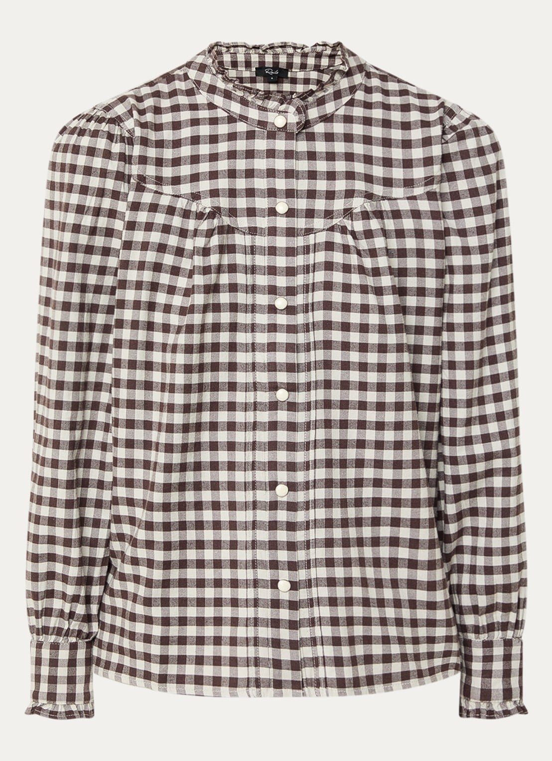 Rails Alanna blouse met ruitdessin - voorkant 3 donkerbruin