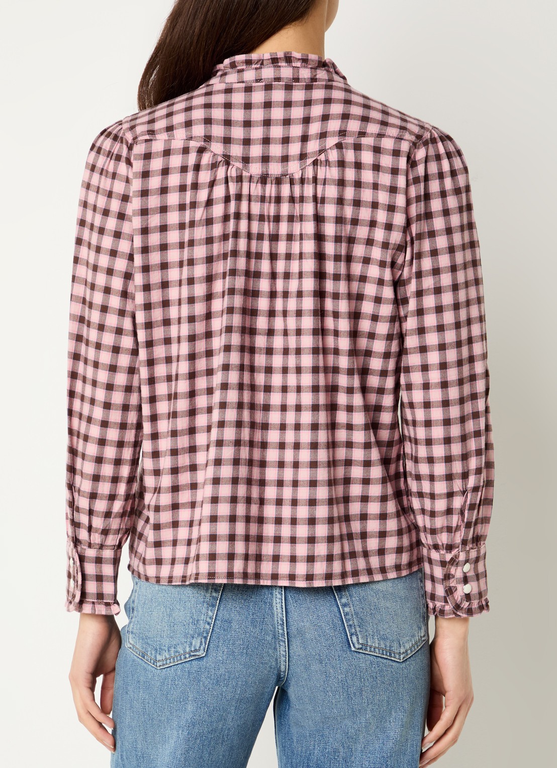 Rails Alanna blouse met ruitdessin  - achterkant 3 roze