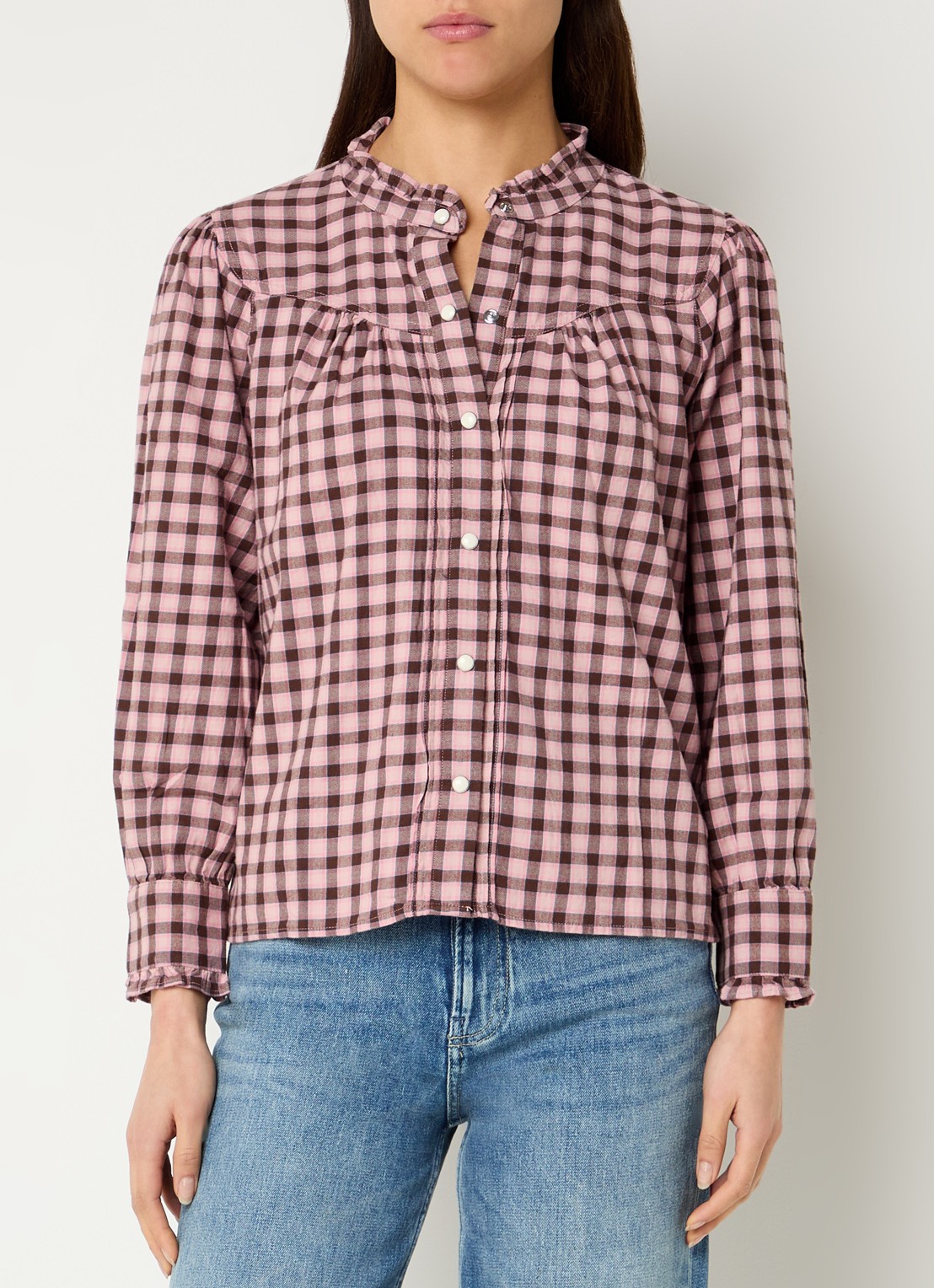 Rails Alanna blouse met ruitdessin  - detail 4 roze