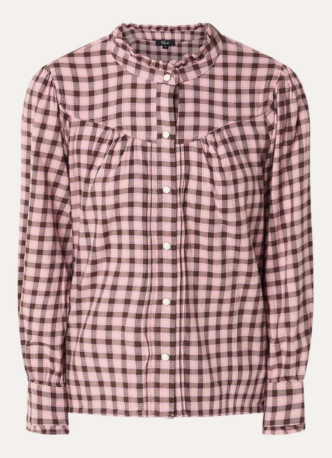 Rails Alanna blouse met ruitdessin  - voorkant roze