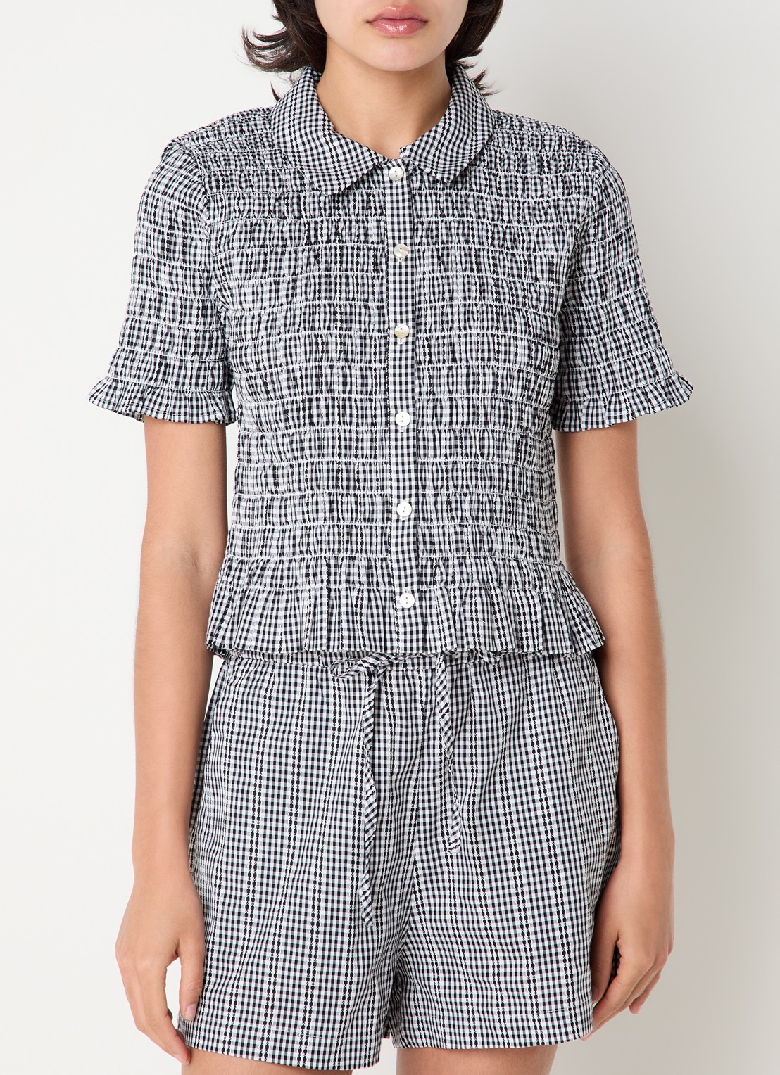 Rails Alton blouse met streepprint - detail 4 zwart