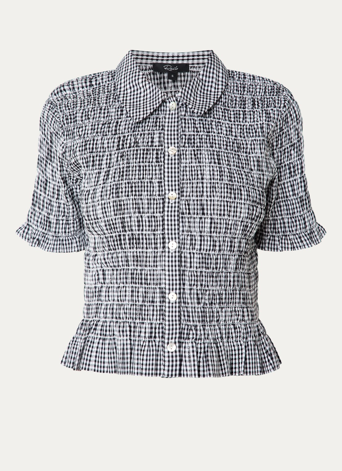 Rails Alton blouse met streepprint - voorkant 2 zwart