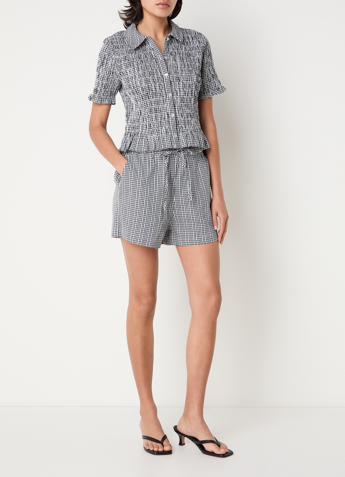 Rails Alton blouse met streepprint - voorkant 3 zwart