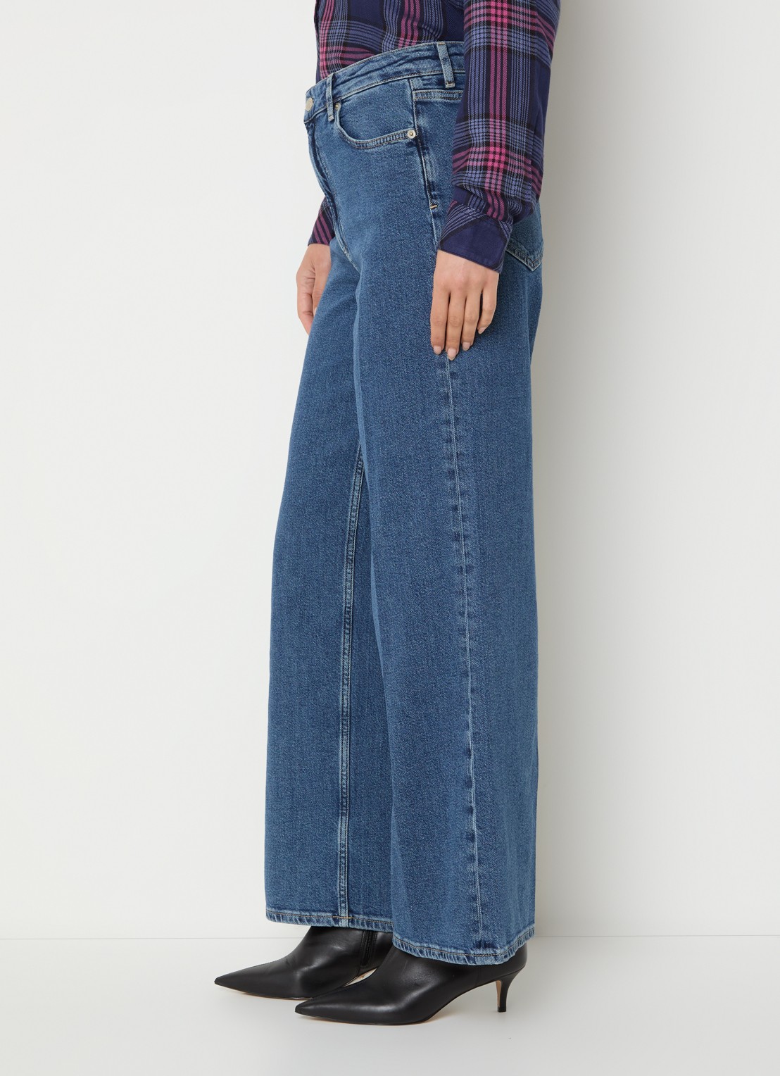 Rails Angeleno high waist wide leg jeans met medium wassing - detail 5 indigo