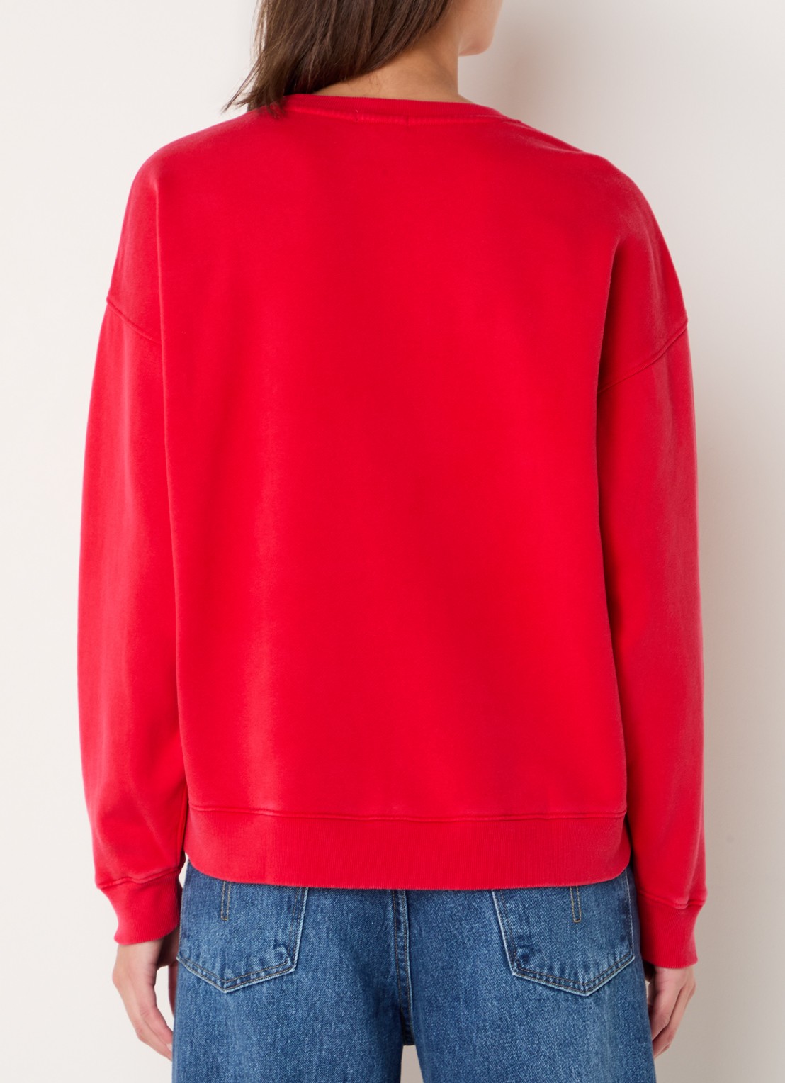 Rails Anniversary sweater met logoprint - achterkant 3 koraalrood