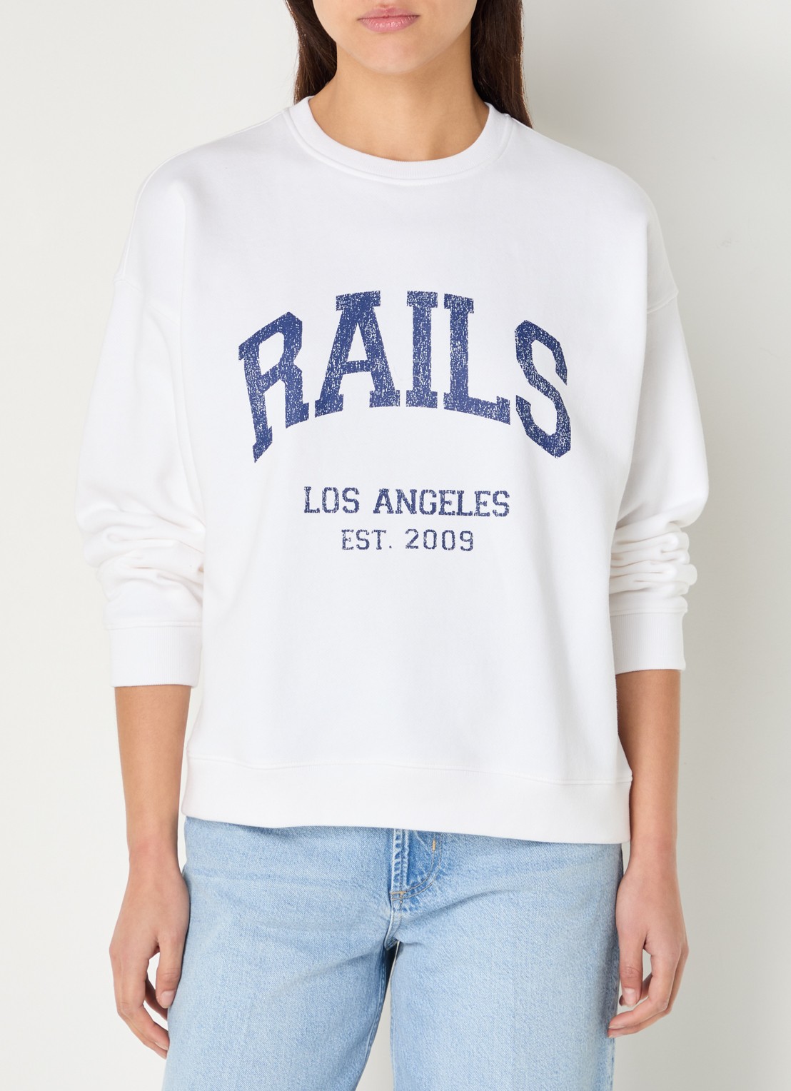 Rails Anniversary sweater met logoprint - detail 2 wit