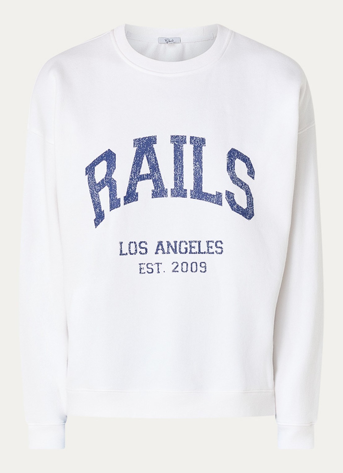 Rails Anniversary sweater met logoprint - voorkant 3 wit