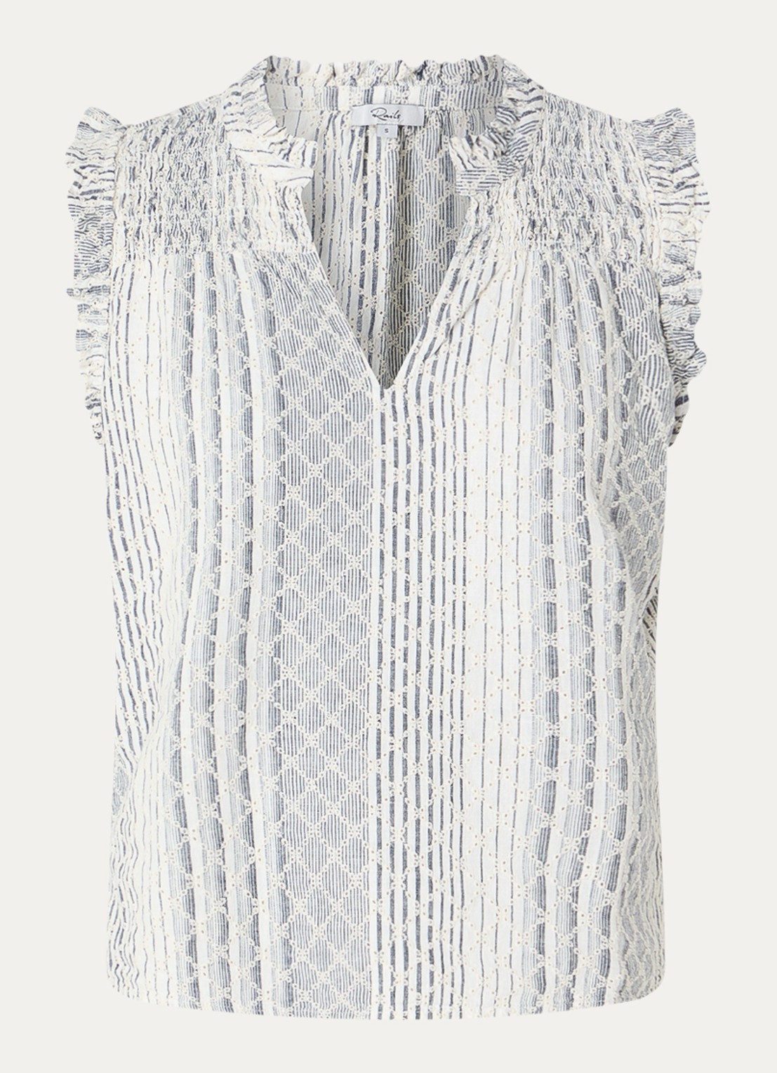 Rails Arlene top met print - voorkant staalblauw