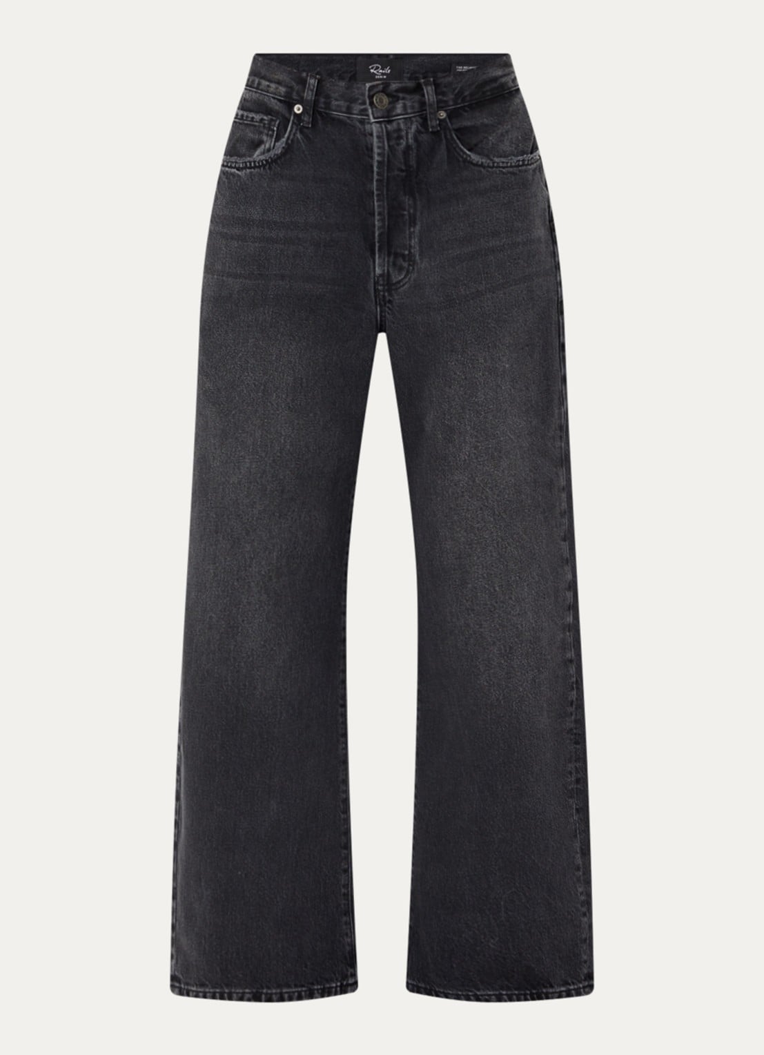 Rails Belmont high waist wide leg jeans met gekleurde wassing - voorkant 3 zwart