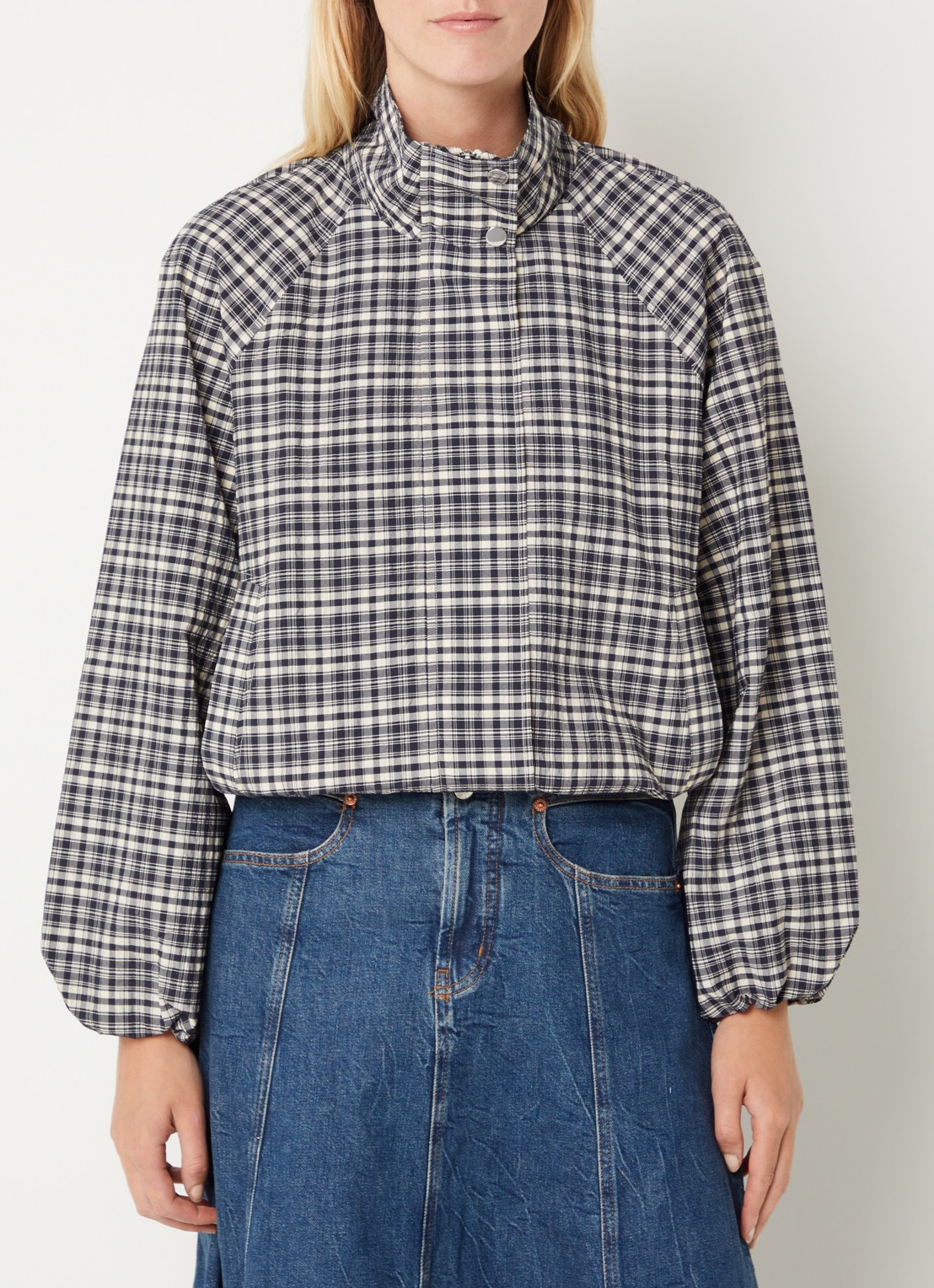Rails Blake jack met ruitdessin en steekzakken - detail 4 donkerblauw