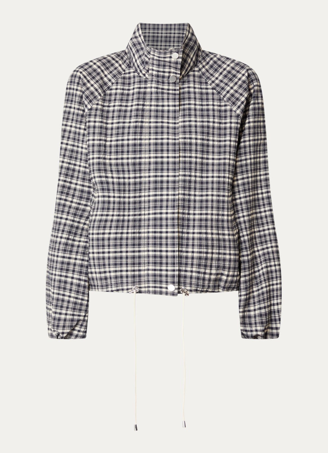 Rails Blake jack met ruitdessin en steekzakken - voorkant 2 donkerblauw