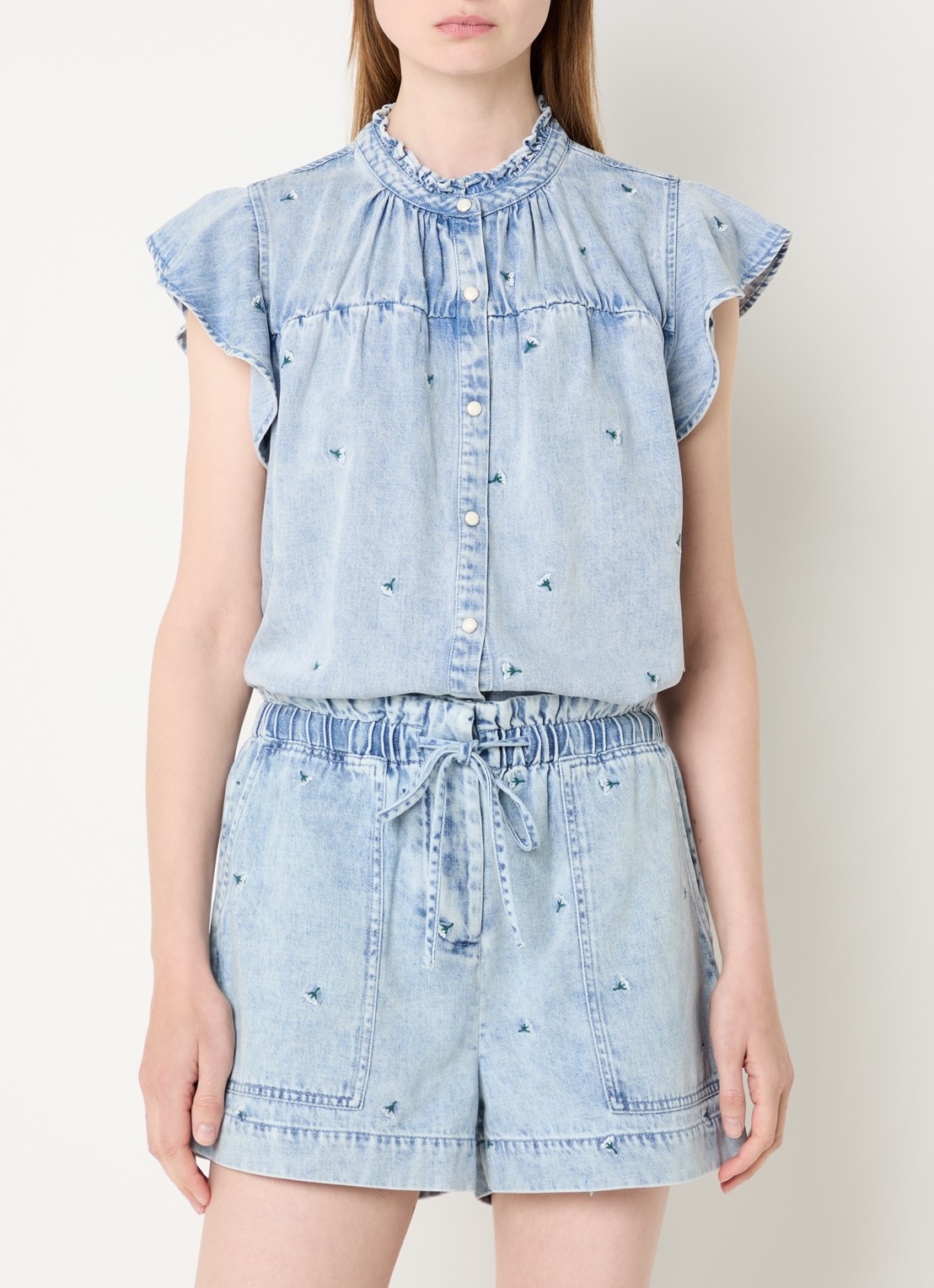 Rails Blouse met vlindermouw en bloemenprint - detail 4 indigo