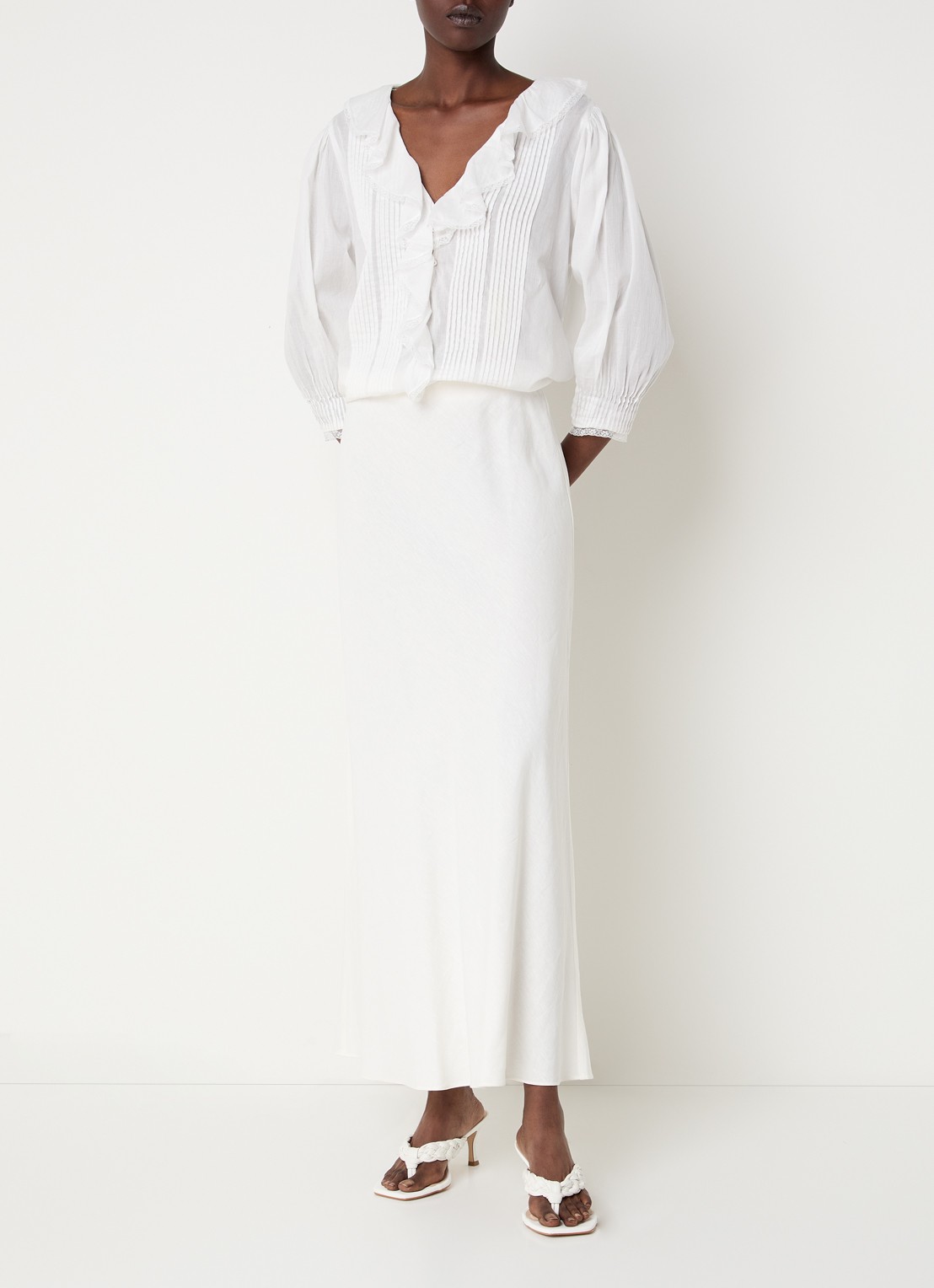 Rails Blouse met volant - voorkant 3 wit