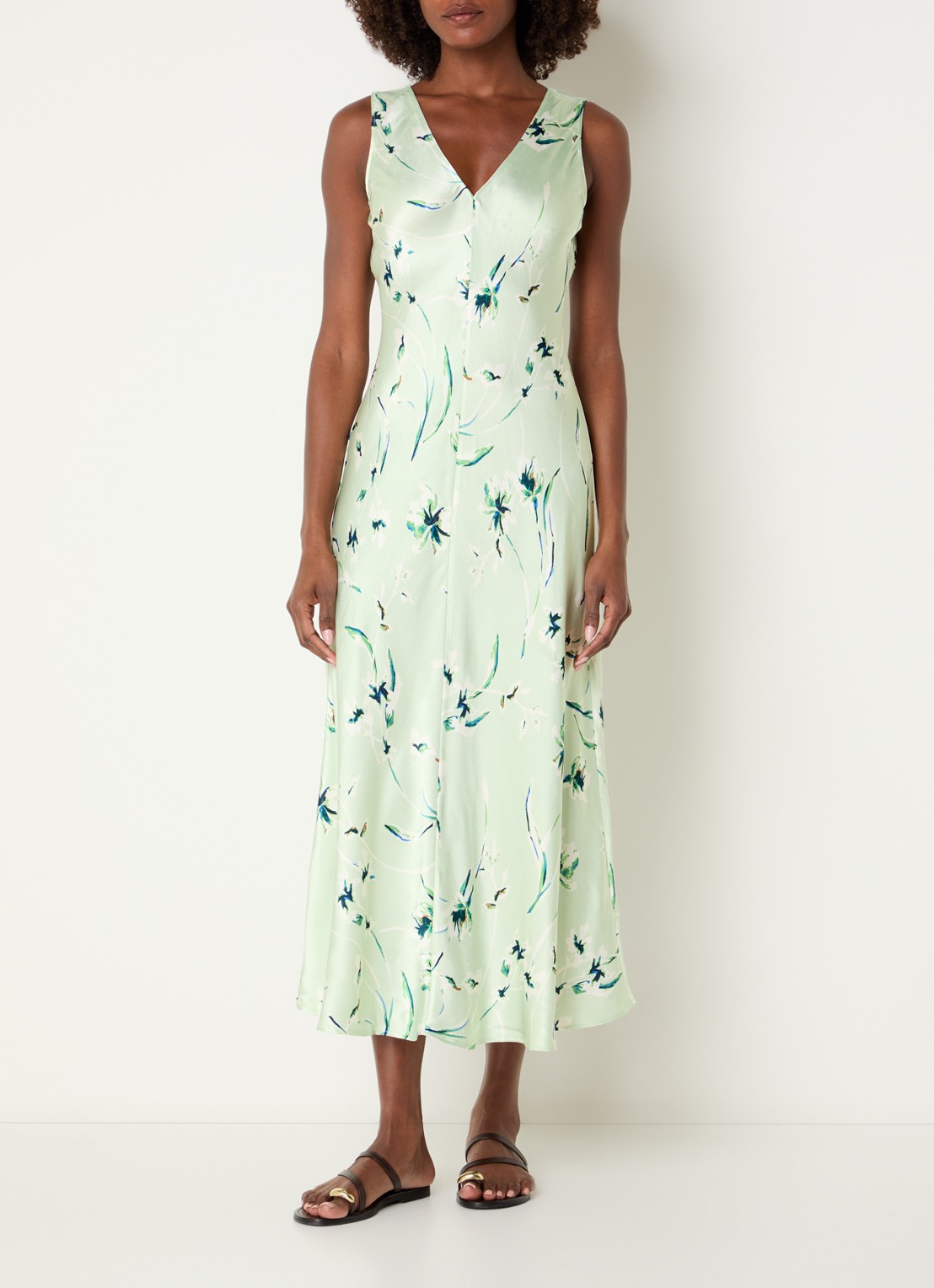 Rails Camellia maxi jurk van satijn met print - detail 3 mint