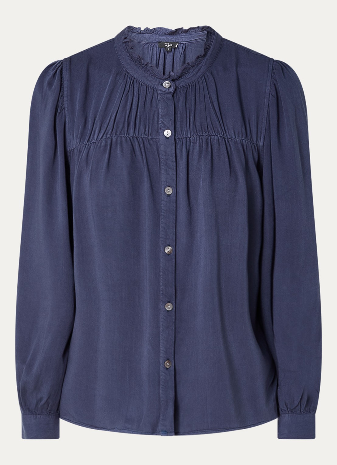 Rails Camille blouse met opstaande kraag - voorkant donkerblauw