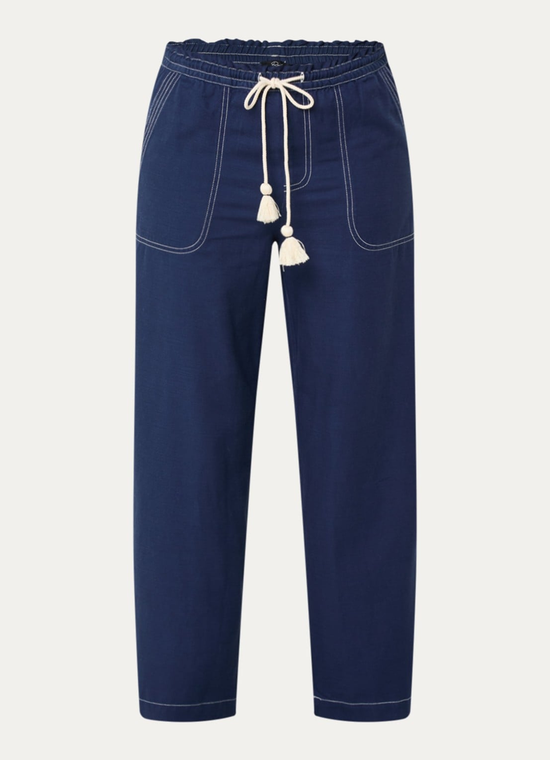 Rails Campo mid waist wide fit pantalon met steekzakken - voorkant 2 donkerblauw