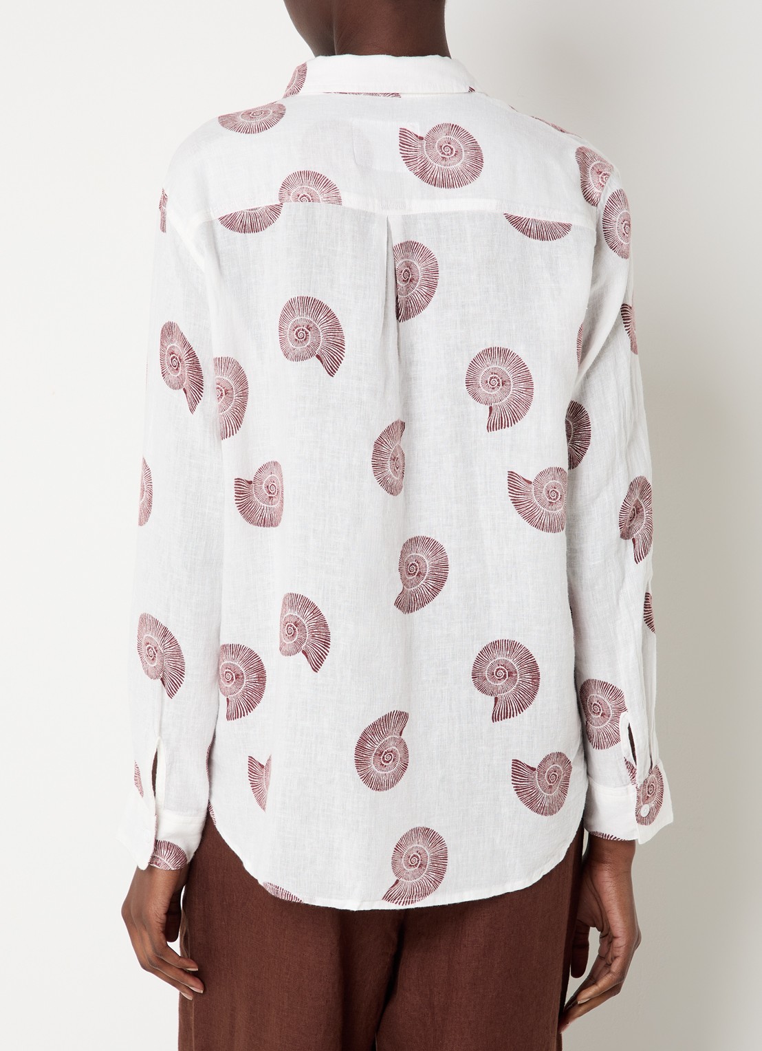 Rails Charli blouse van linnen met print - achterkant 4 gebroken wit