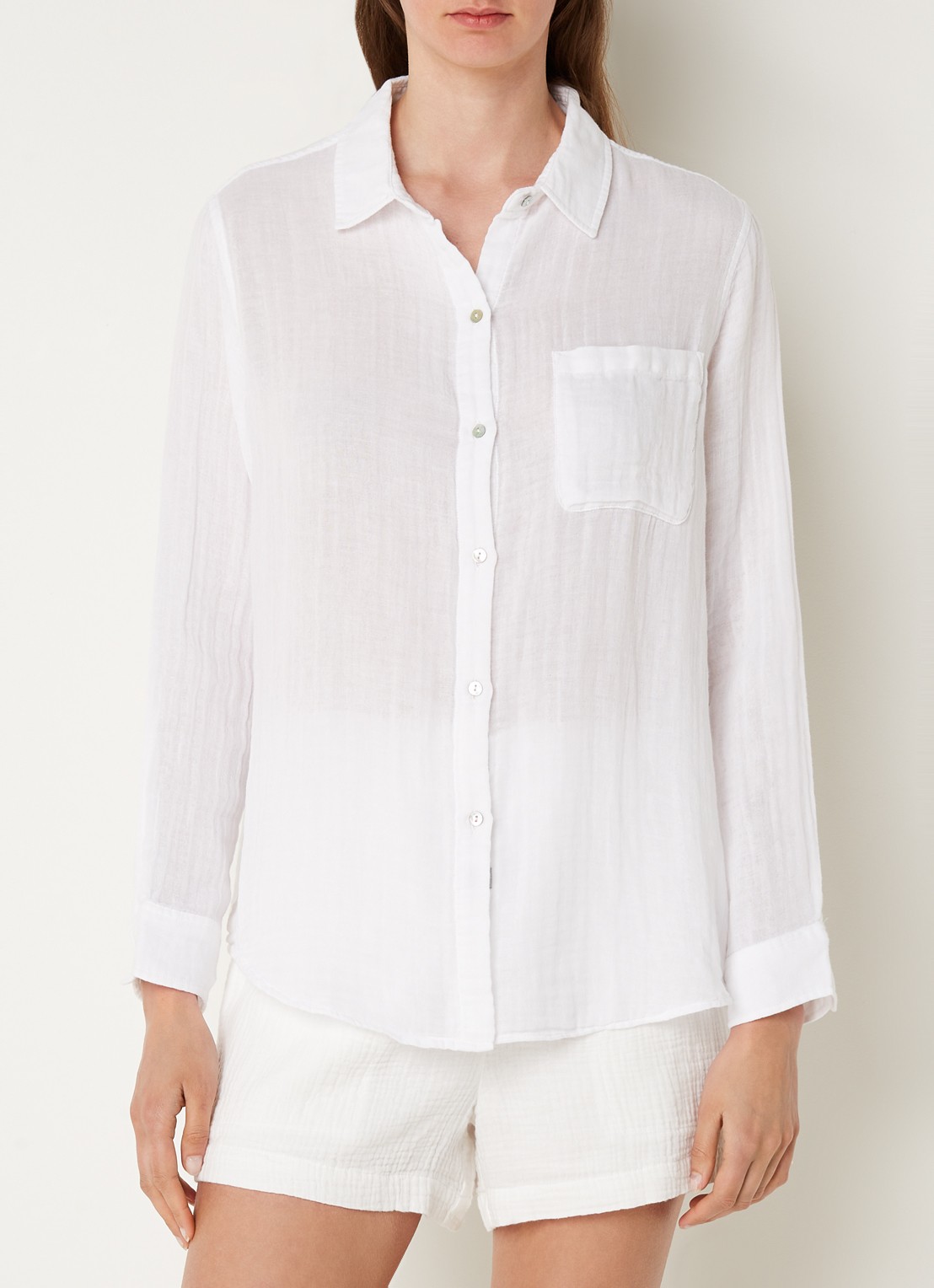 Rails Ellis blouse van  katoen met borstzak - detail wit