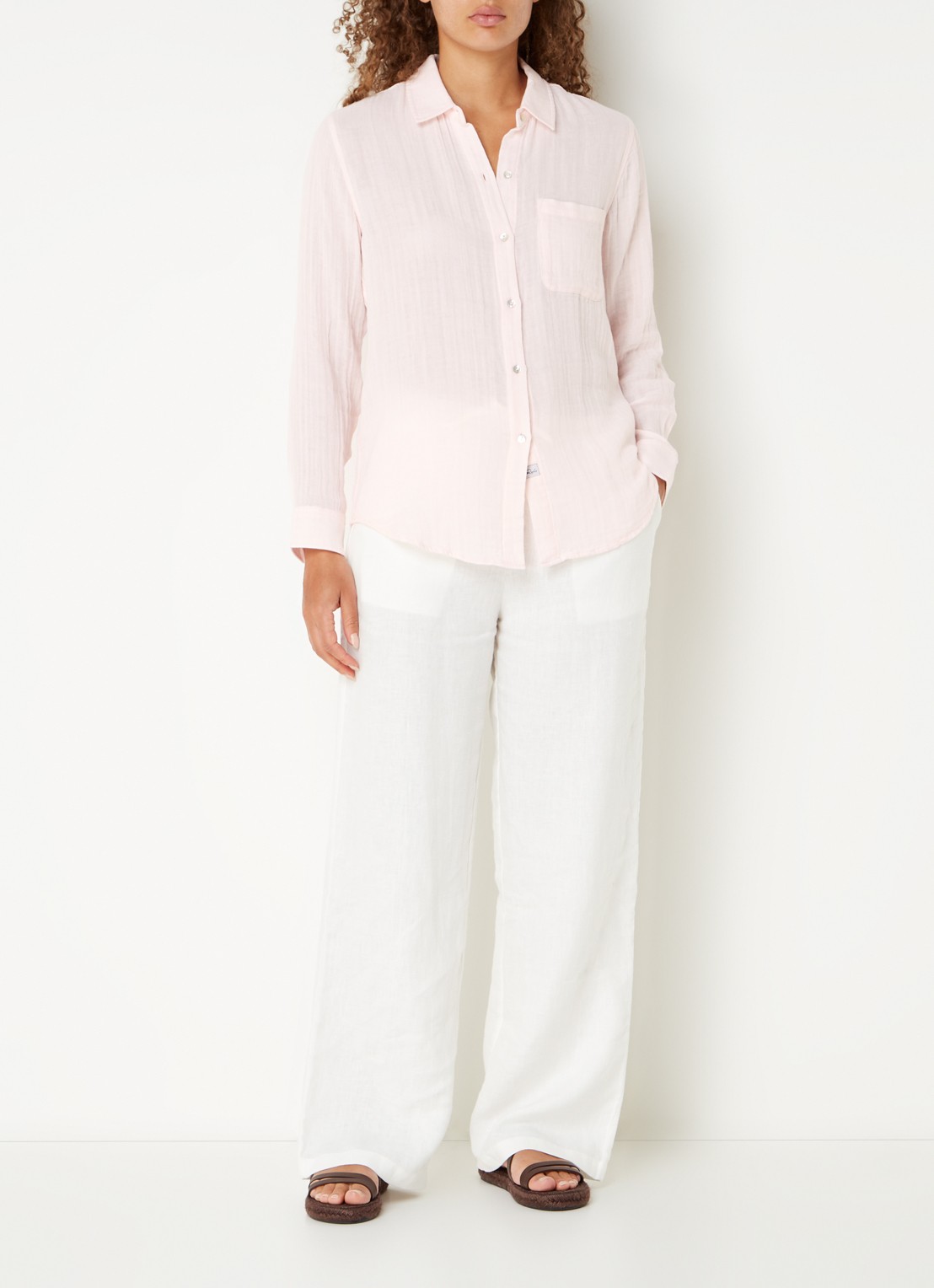 Rails Ellis blouse van  katoen met borstzak - voorkant 3 lichtroze