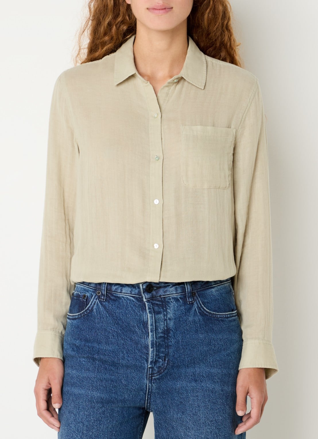 Rails Ellis blouse van  katoen met borstzak - detail 4 lindegroen