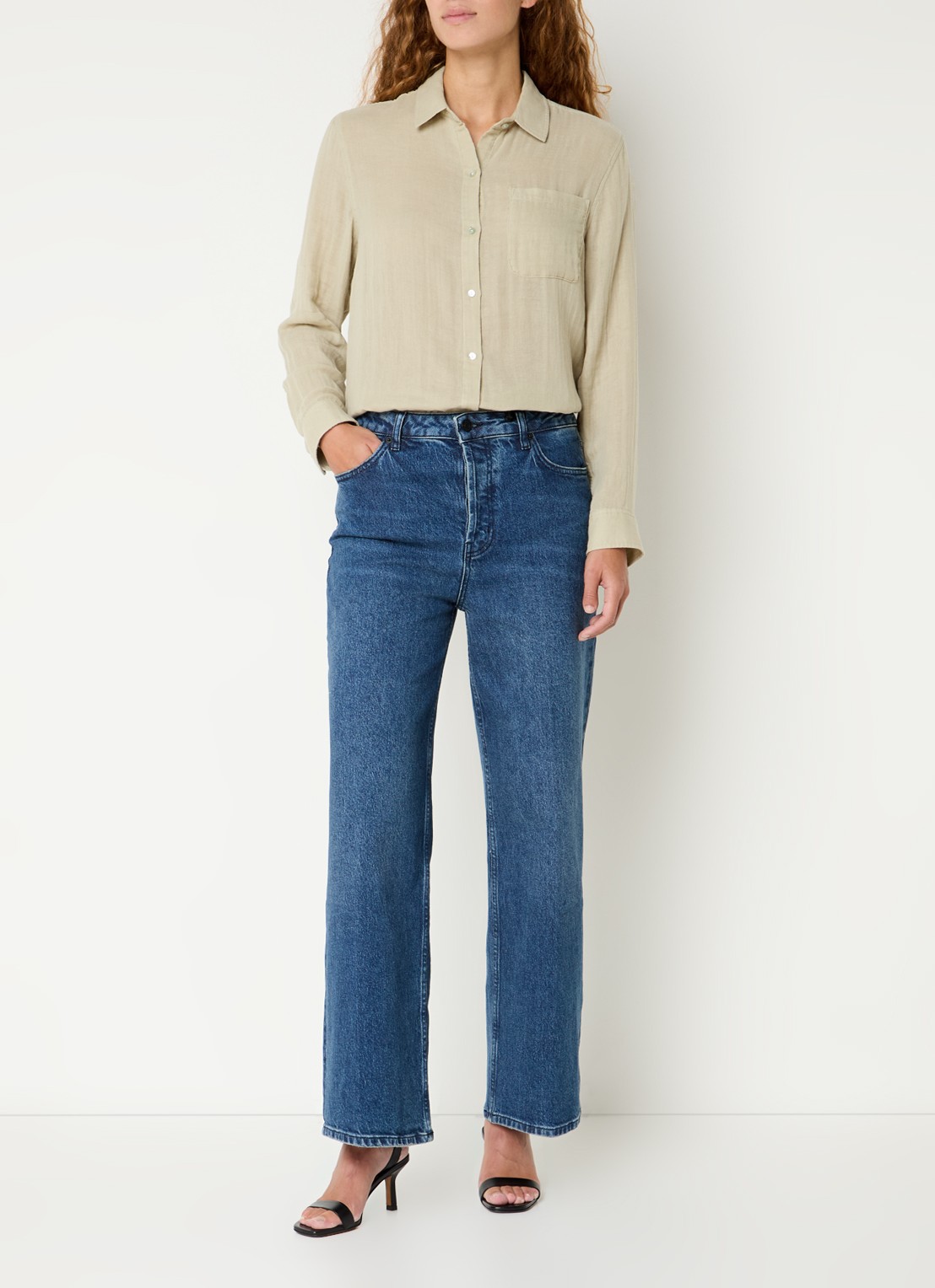 Rails Ellis blouse van  katoen met borstzak - voorkant 3 lindegroen