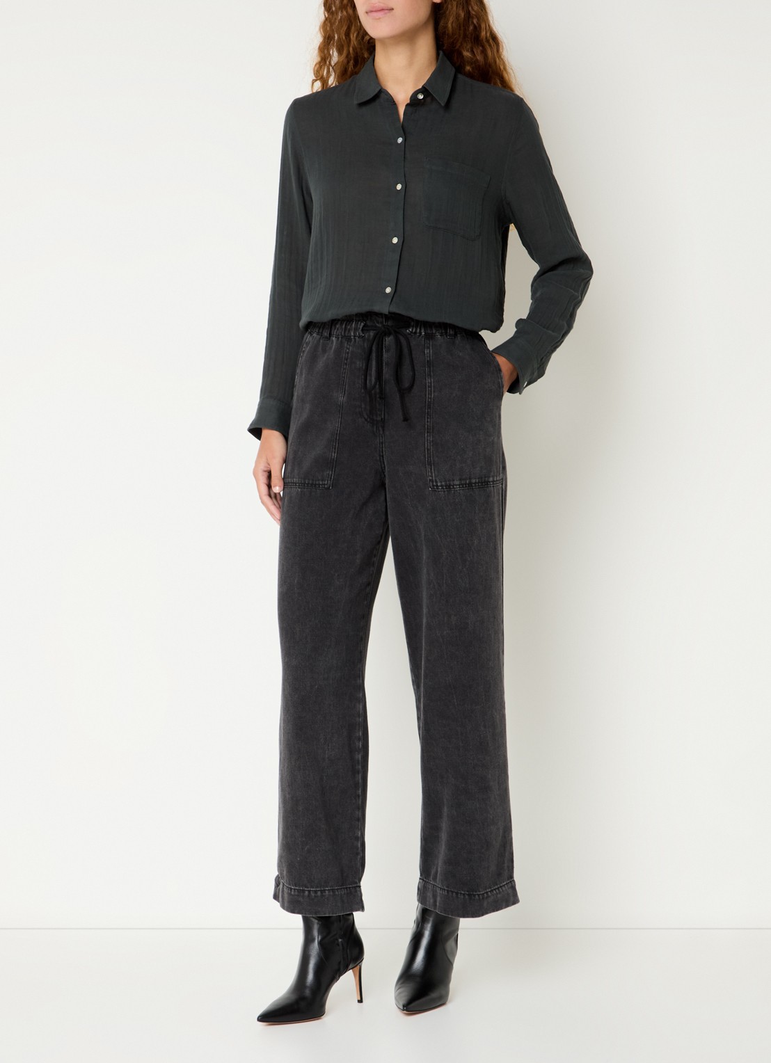 Rails Ellis blouse van  katoen - voorkant 2 olijfgroen
