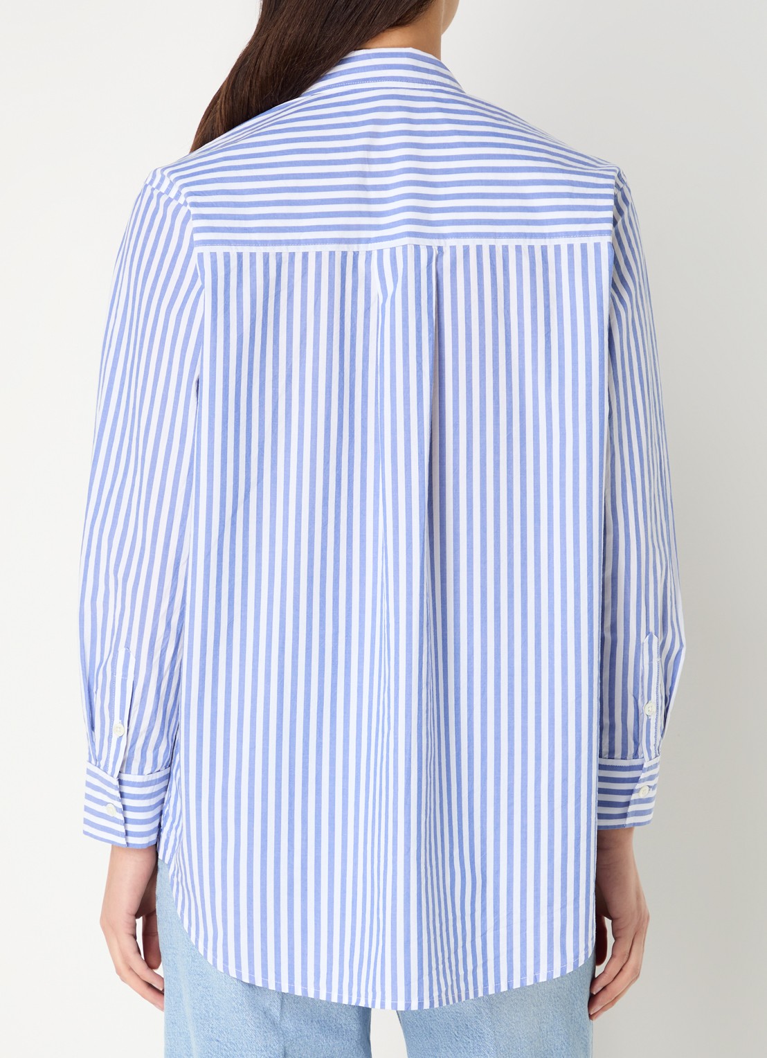 Rails Elsa blouse met streepprint - achterkant 4 lichtblauw