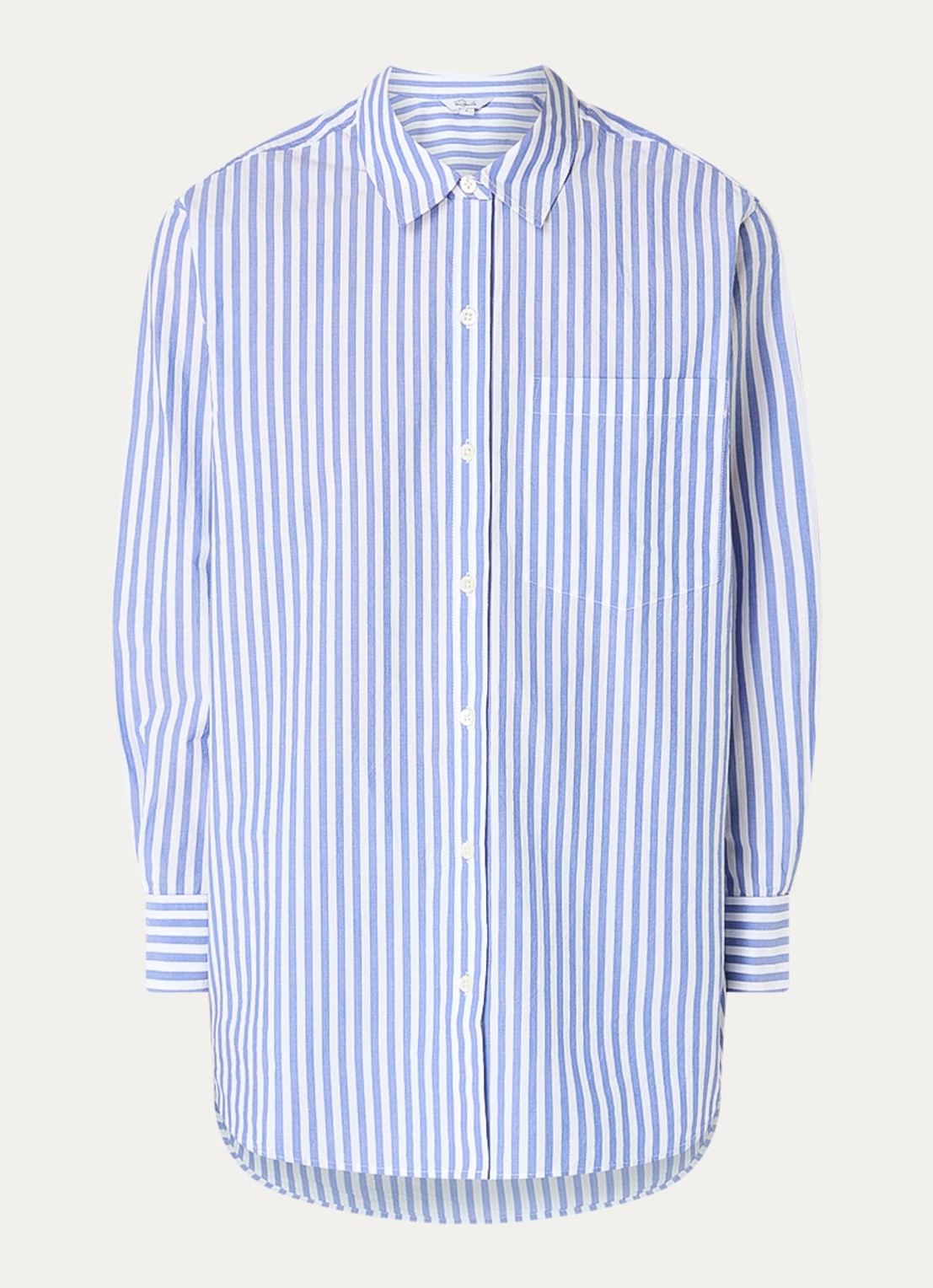 Rails Elsa blouse met streepprint - voorkant 2 lichtblauw