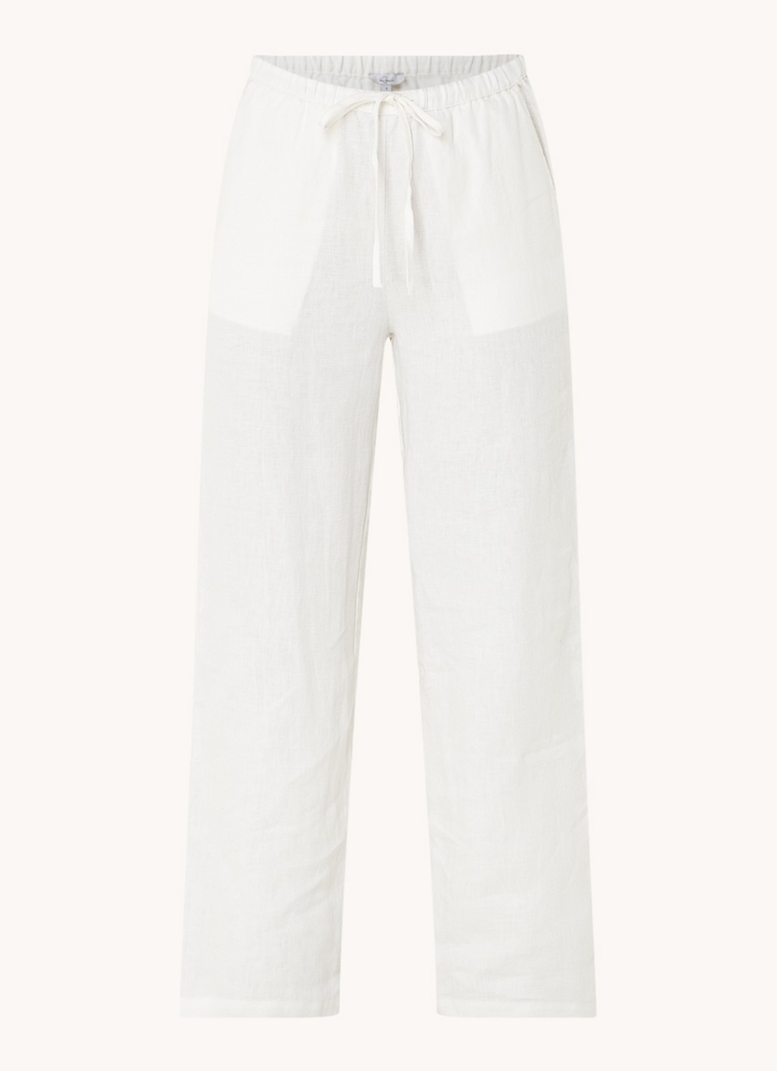 Rails Emmie mid waist loose fit broek van linnen met steekzakken - voorkant 3 wit