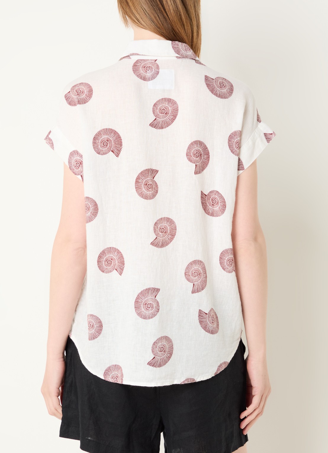 Rails Farrah blouse in linnenblend met print - achterkant 4 gebroken wit