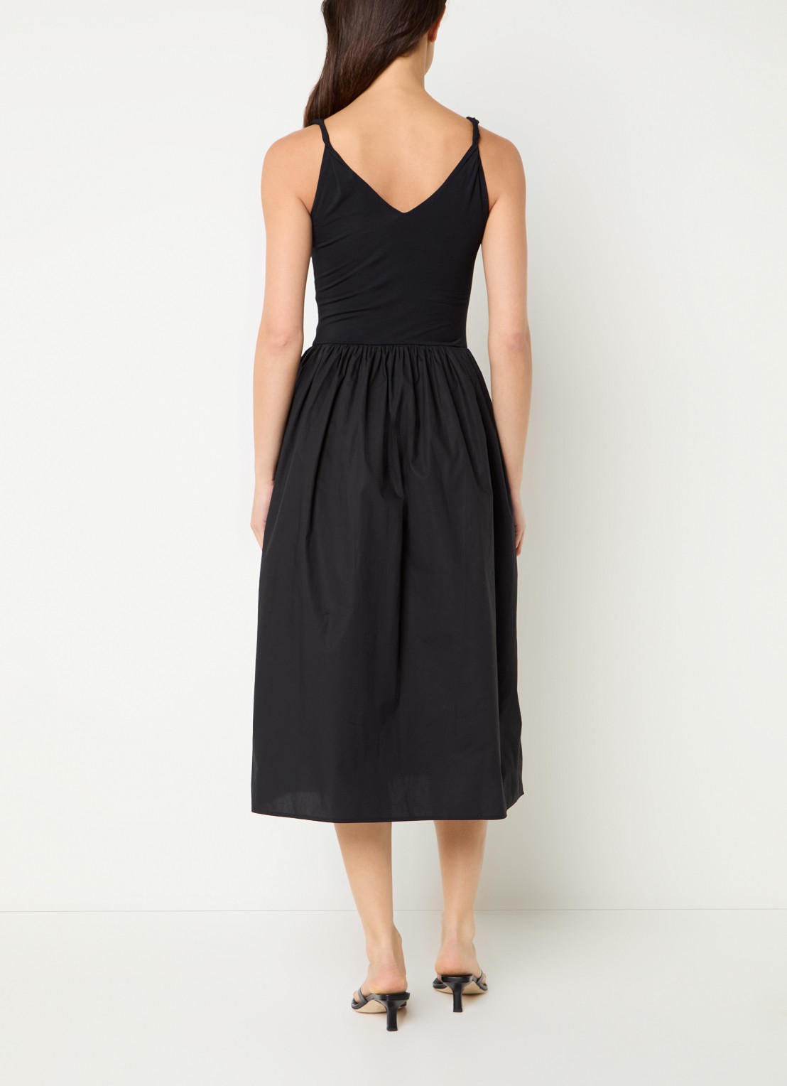 Rails Franca midi jurk met plooidetail - achterkant 4 zwart