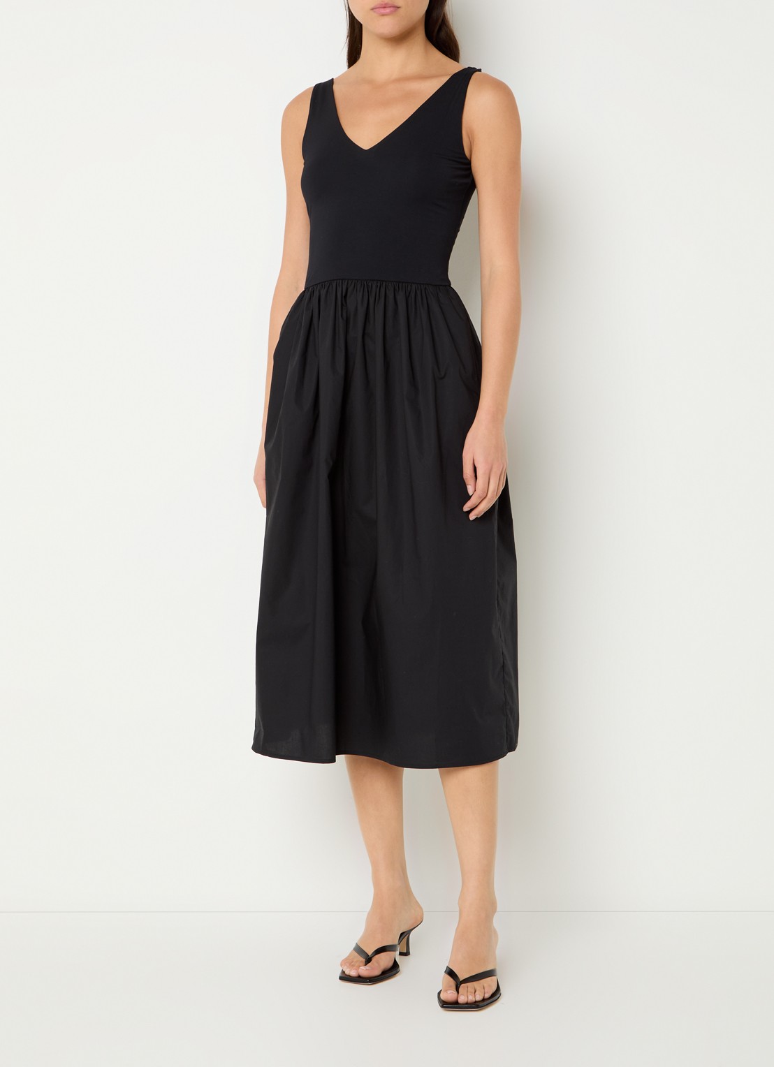 Rails Franca midi jurk met plooidetail - detail 3 zwart