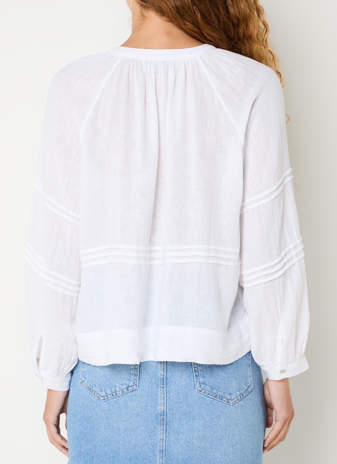 Rails Frances blouse in linnenblend - achterkant 4 wit