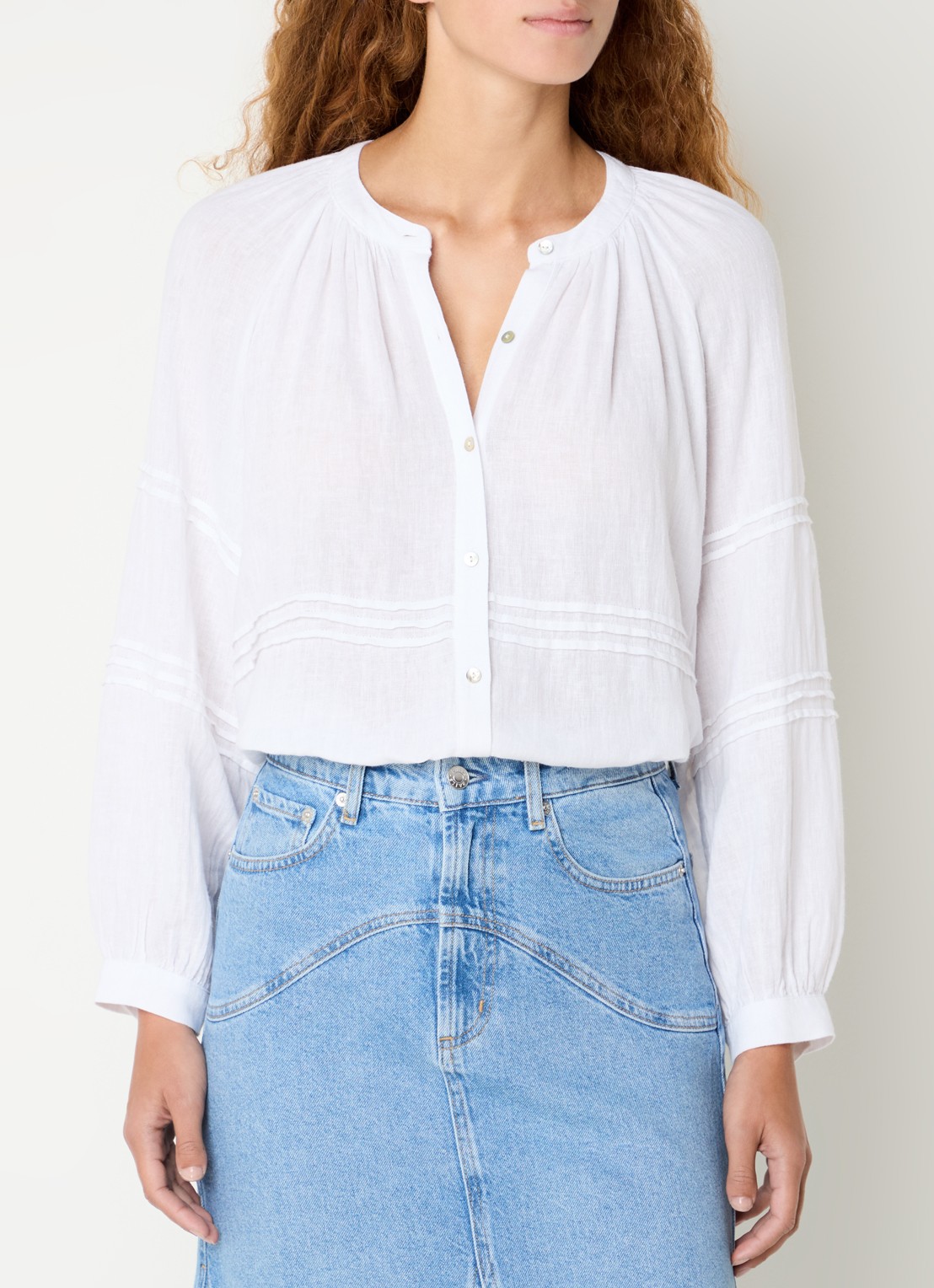 Rails Frances blouse in linnenblend - detail 3 wit