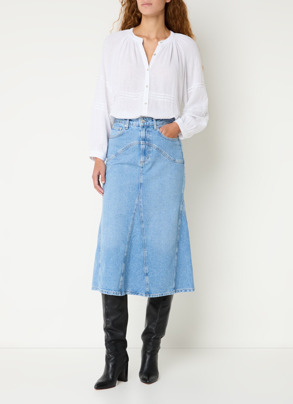 Rails Frances blouse in linnenblend - voorkant 2 wit