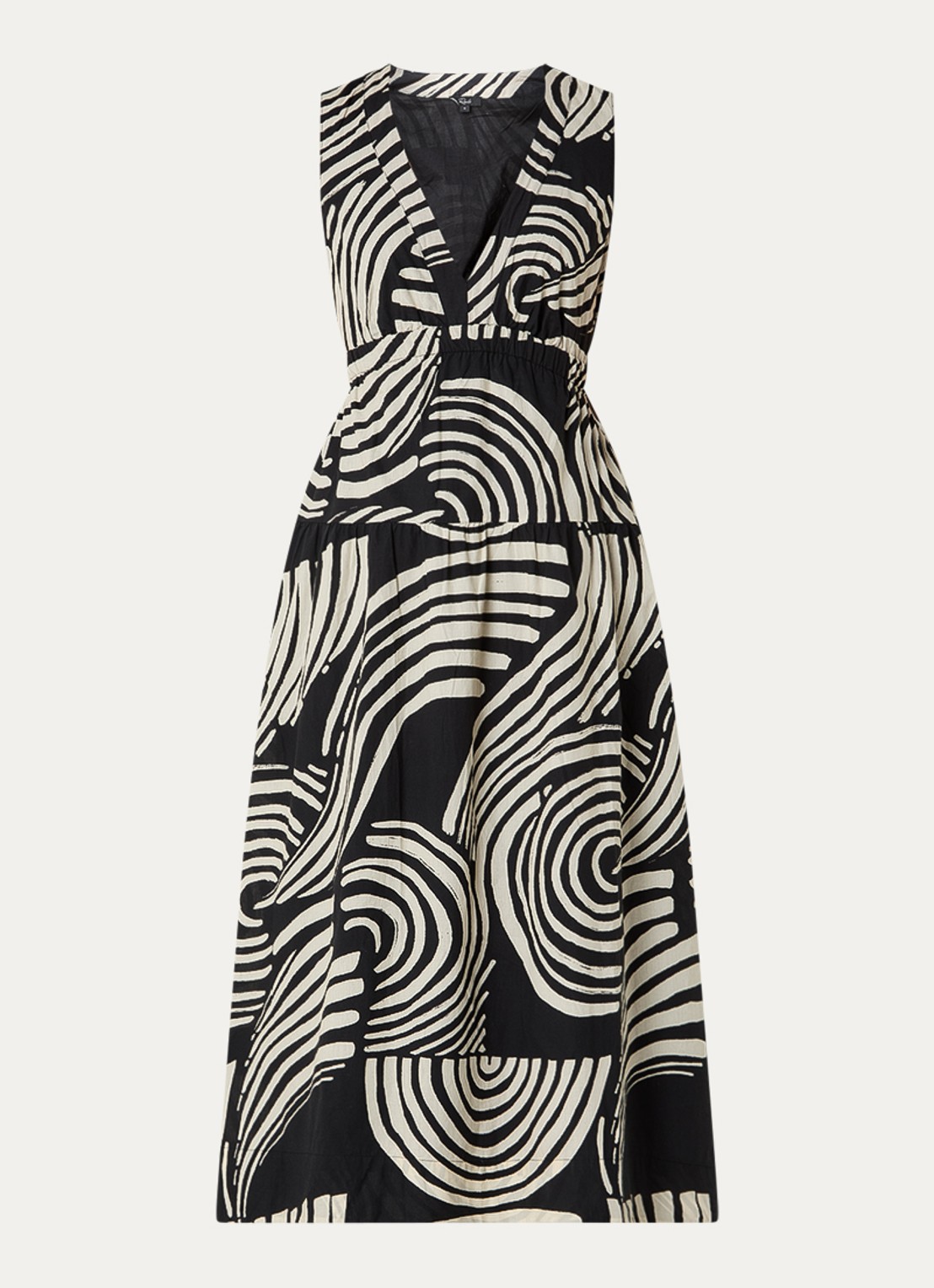 Rails Genevieve maxi jurk met print en steekzakken  - voorkant beige