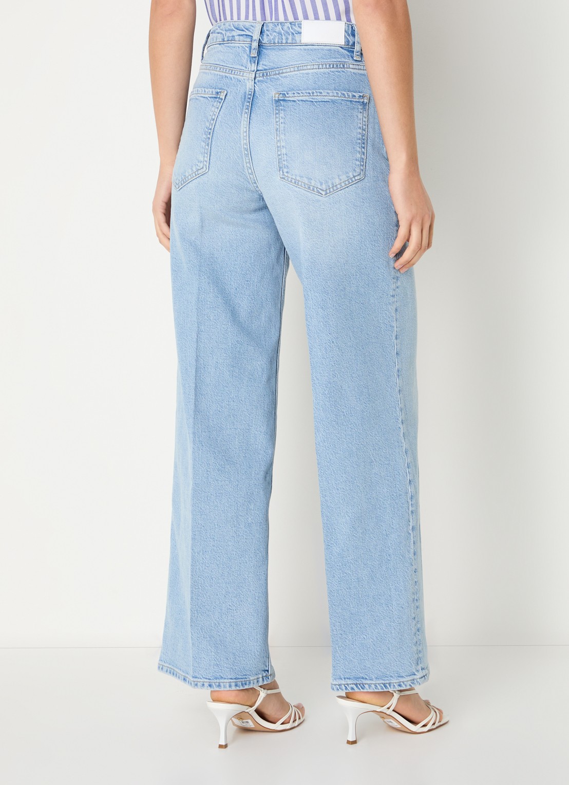 Rails Getty high waist loose fit jeans met lichte wassing - achterkant 5 lichtblauw