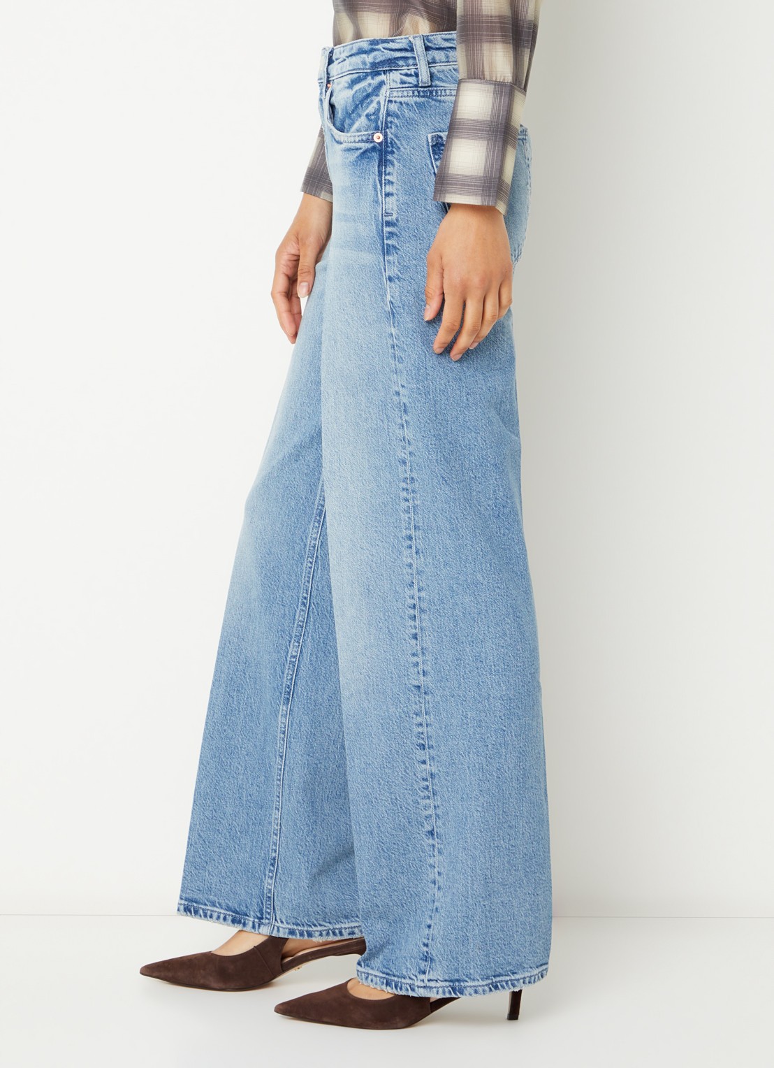 Rails Getty high waist straight leg jeans met lichte wassing - detail 2 indigo