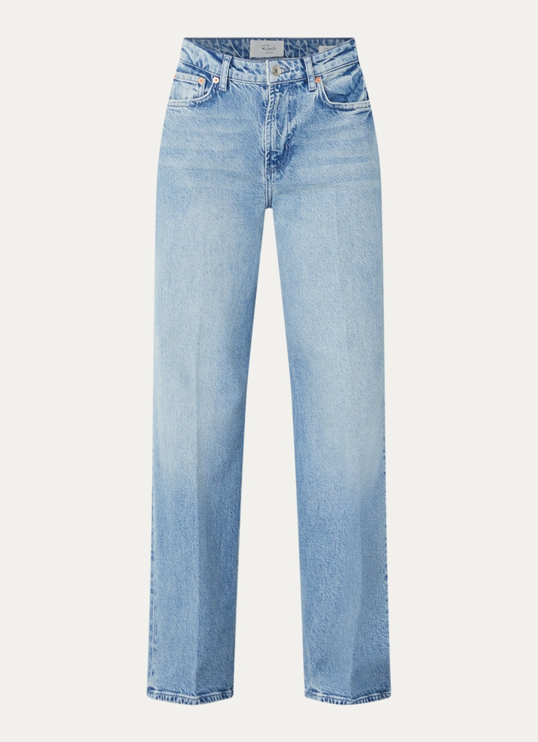 Rails Getty high waist straight leg jeans met lichte wassing - voorkant 3 indigo