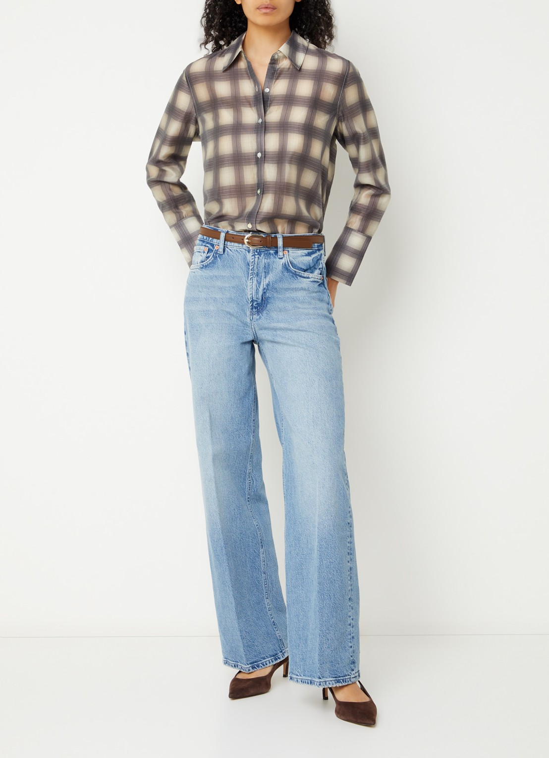 Rails Getty high waist straight leg jeans met lichte wassing - voorkant 4 indigo