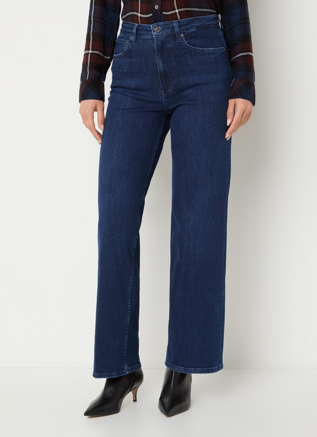 Rails Getty high waist wide leg jeans met donkere wassing - detail 2 indigo