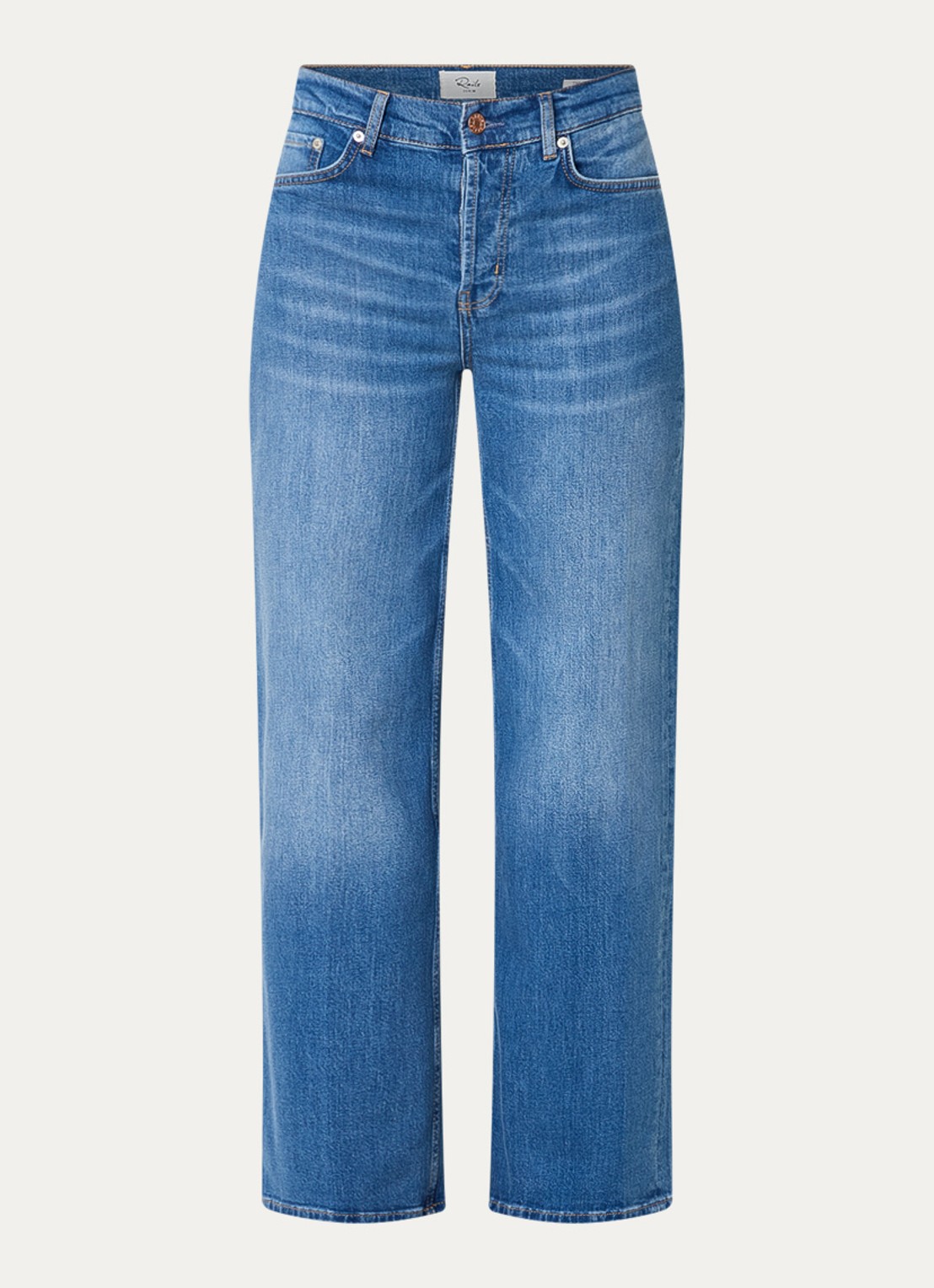 Rails Getty high waist wide leg jeans met medium wassing - voorkant indigo
