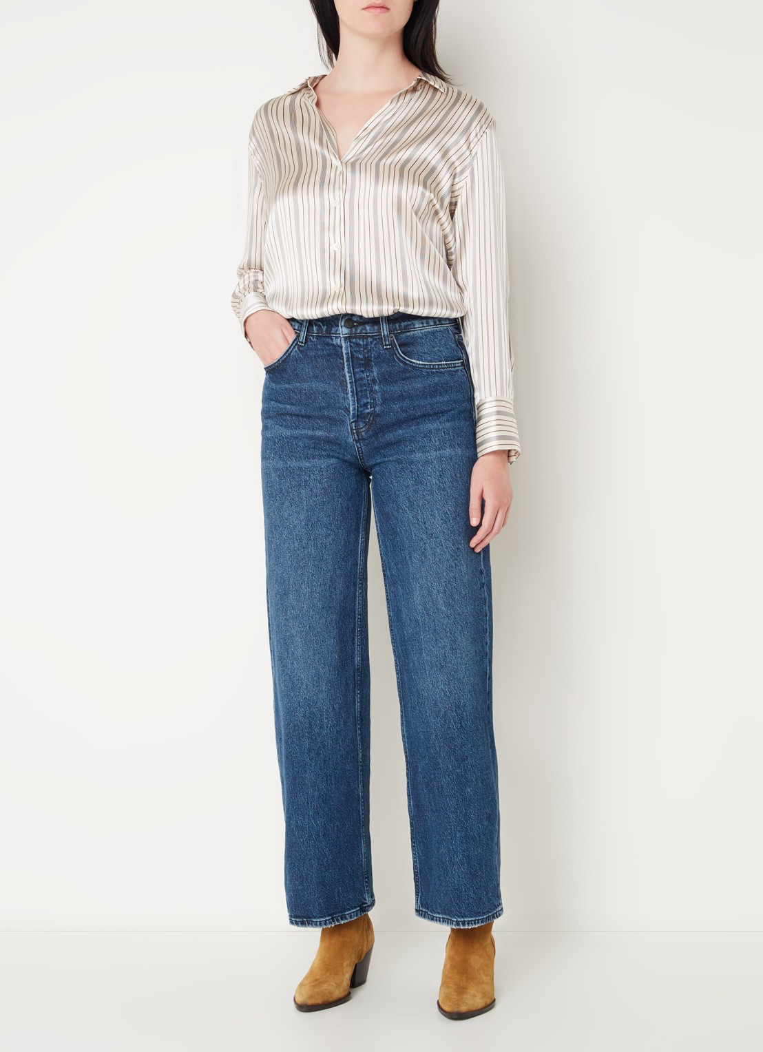 Rails Getty high waist wide leg jeans  - voorkant 2 indigo