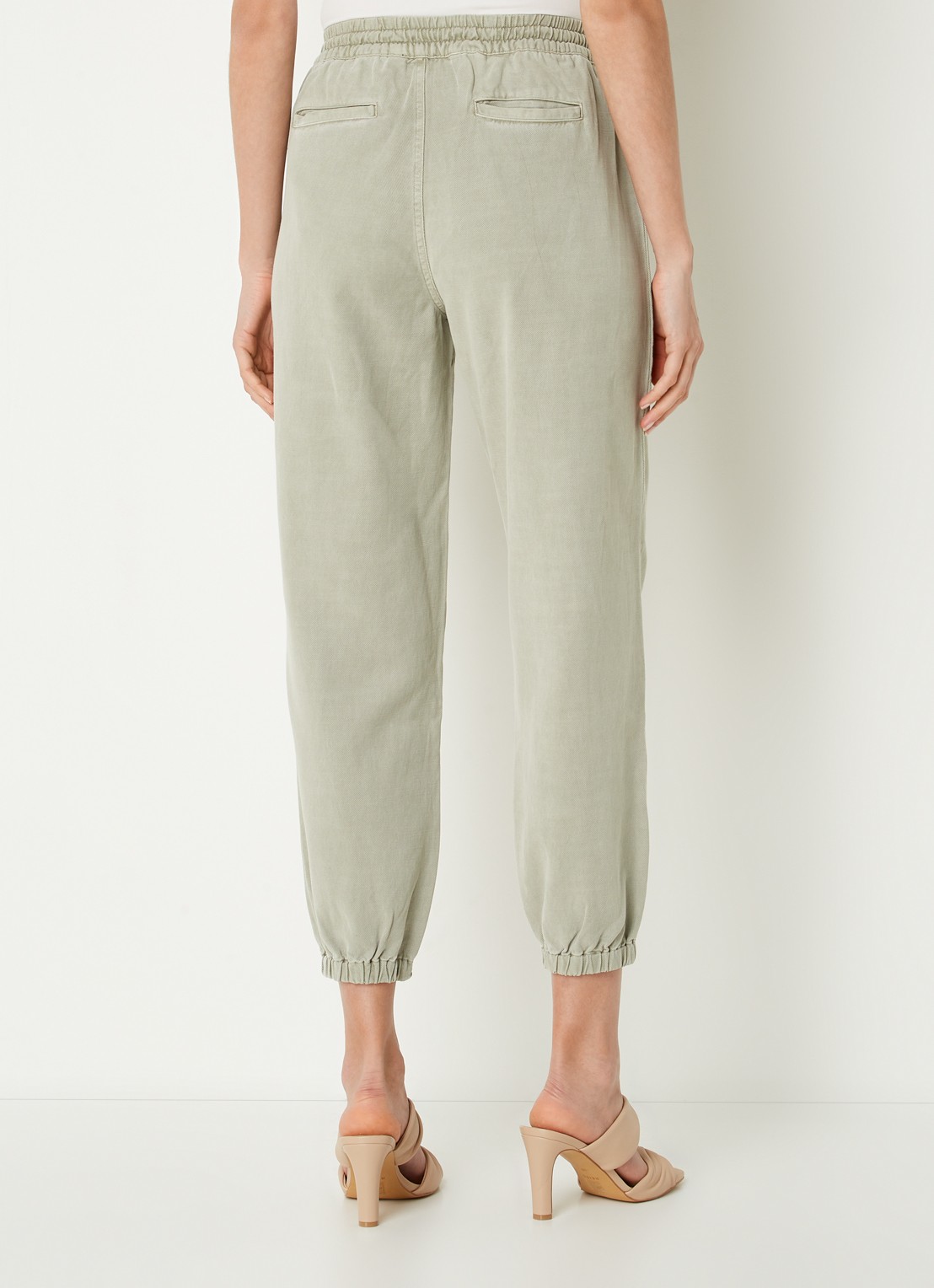 Rails Haven high waist cropped tapered fit cargobroek  - achterkant khaki