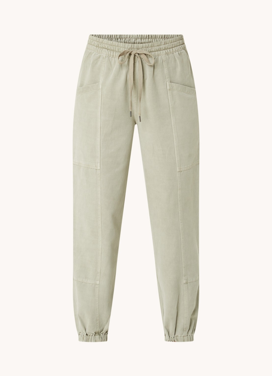 Rails Haven high waist cropped tapered fit cargobroek  - voorkant 2 khaki