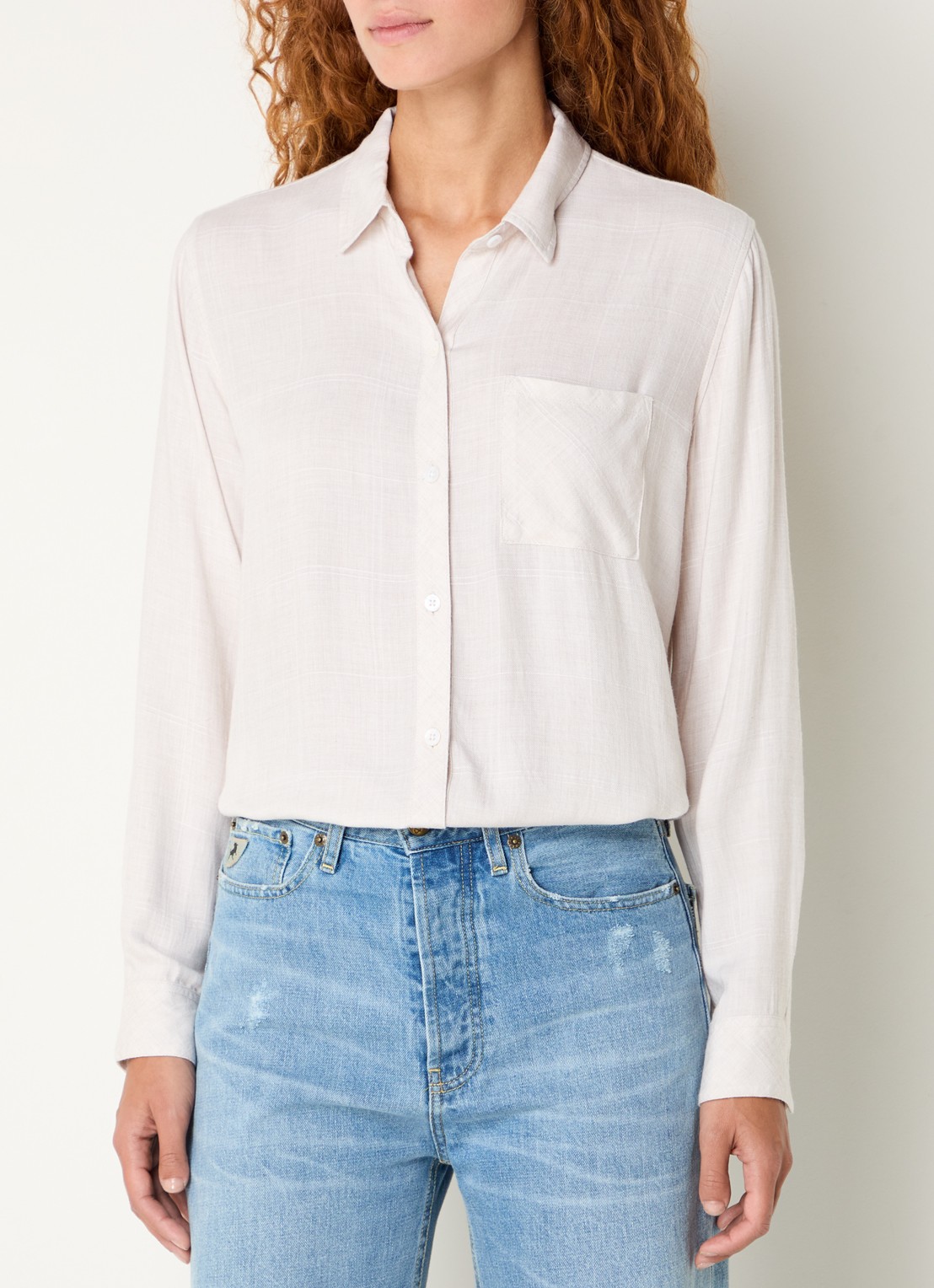 Rails Hunter blouse met borstzak - detail creme