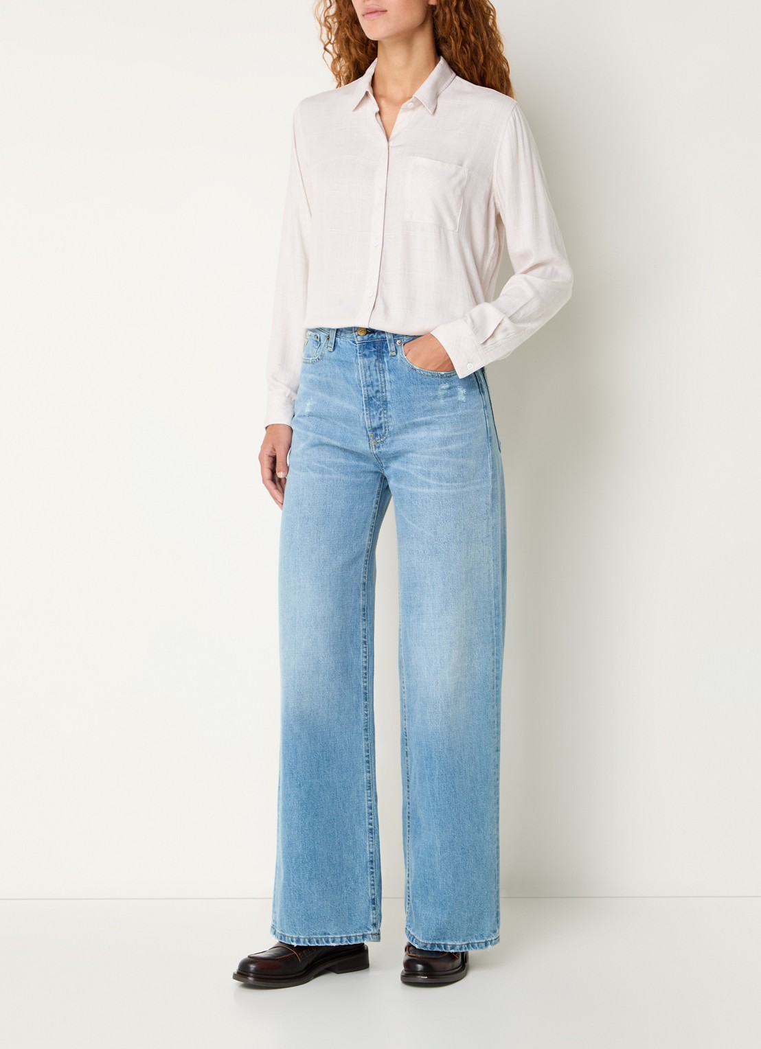 Rails Hunter blouse met borstzak - voorkant 4 creme