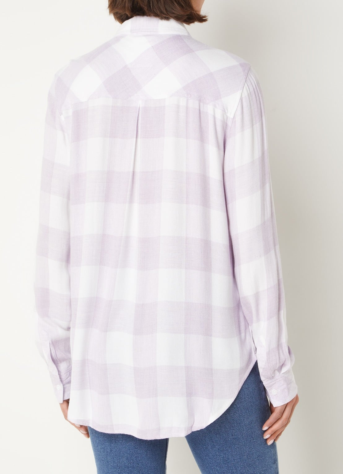 Rails Hunter blouse van flanel met ruitdessin - achterkant 3 lila