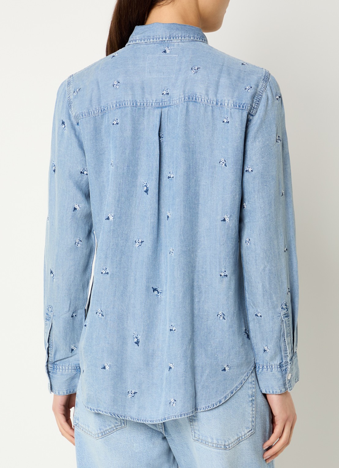 Rails Ingrid blouse van chambray met borstzak - achterkant 4 indigo